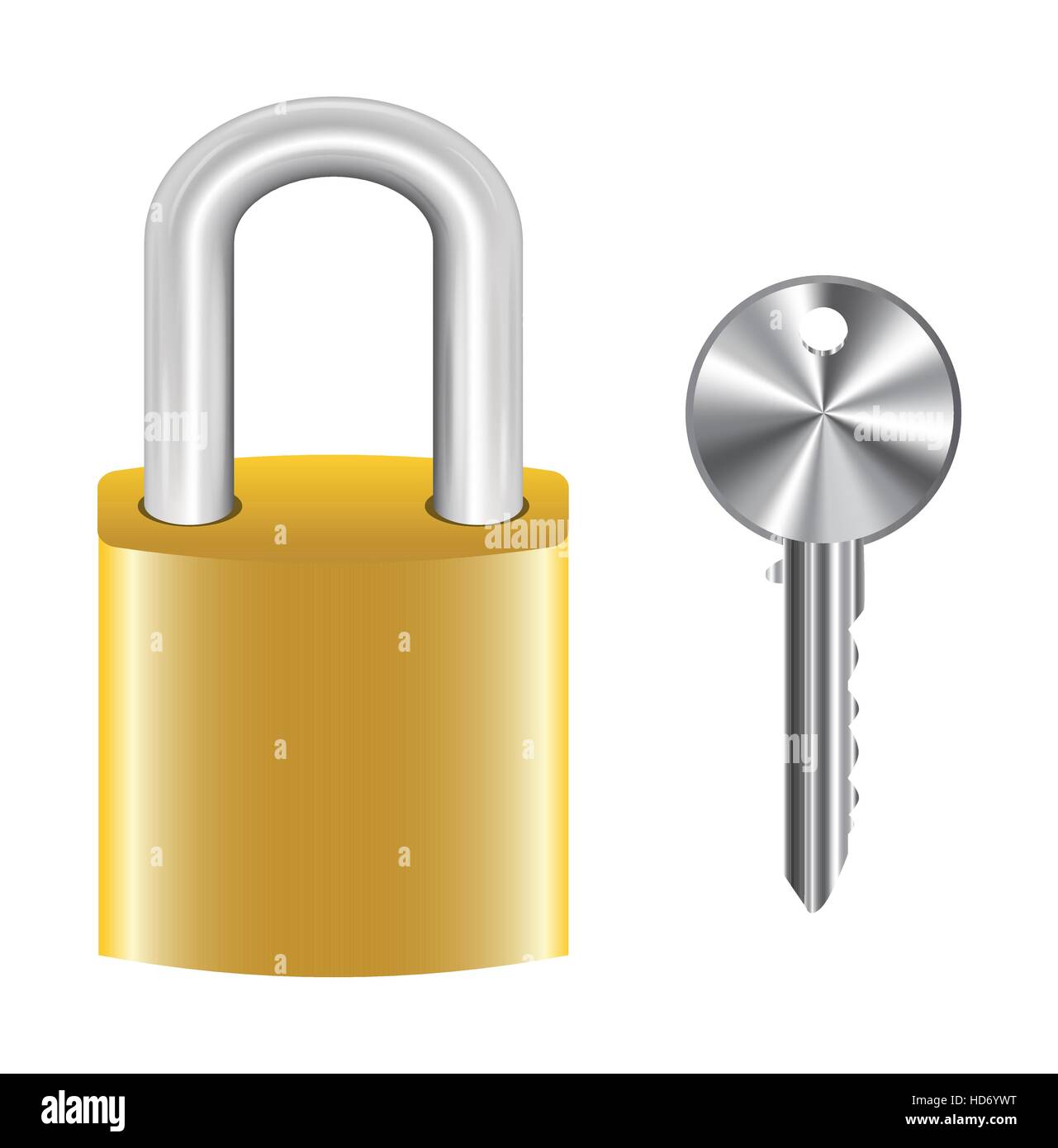 Golden master key serratura e chiave in acciaio Illustrazione Vettoriale