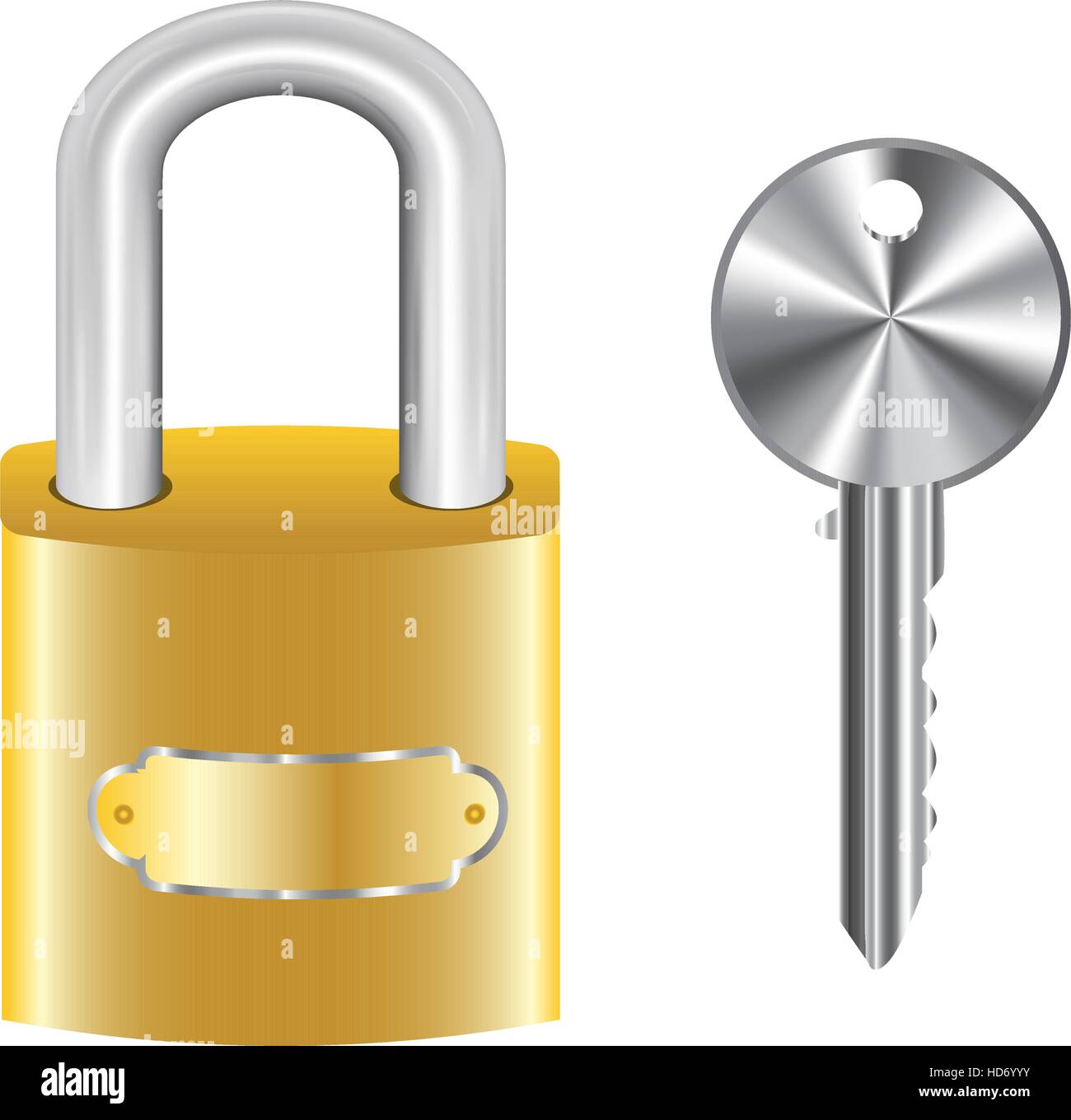 Golden master key serratura e chiave in acciaio Illustrazione Vettoriale