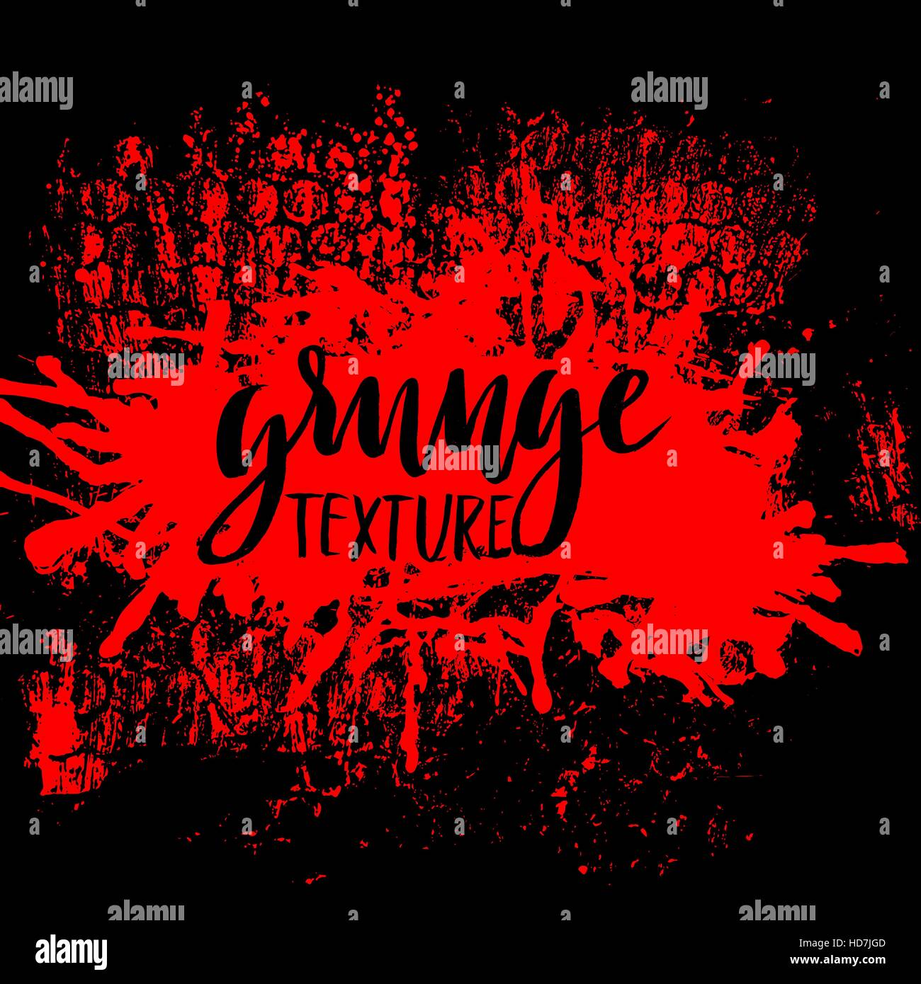 Rosso sfondo grunge con splats e cadute. Illustrazione Vettoriale. Illustrazione Vettoriale