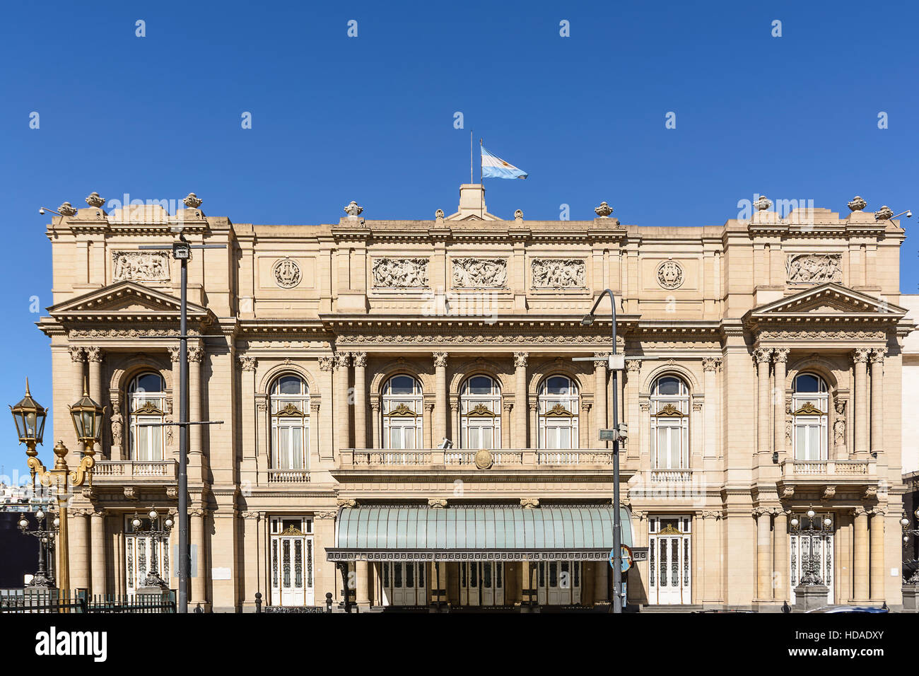 Facciata del Teatro Colon di Buenos Aires (Argentina) Foto Stock