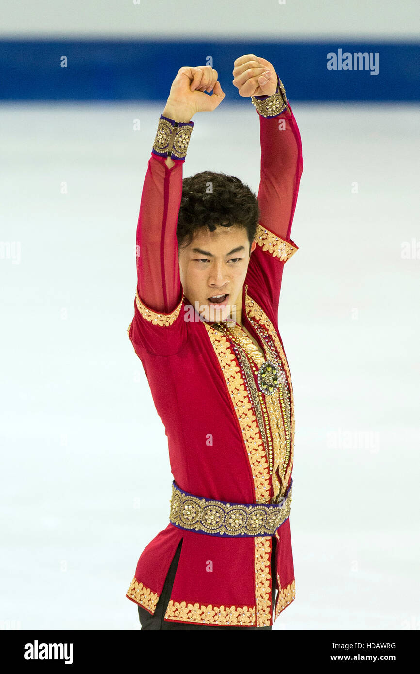 Nathan Chen (USA), 10 dicembre 2016 - Pattinaggio di Figura : Nathan Chen di Stati Uniti compete in uomini del pattinaggio gratuito durante il ISU Grand Prix di Pattinaggio di Figura Final 2016 al Palais Omnisports Marseille Grand-Est a Marsiglia, Francia. (Foto di Enrico Calderoni/AFLO SPORT) Foto Stock
