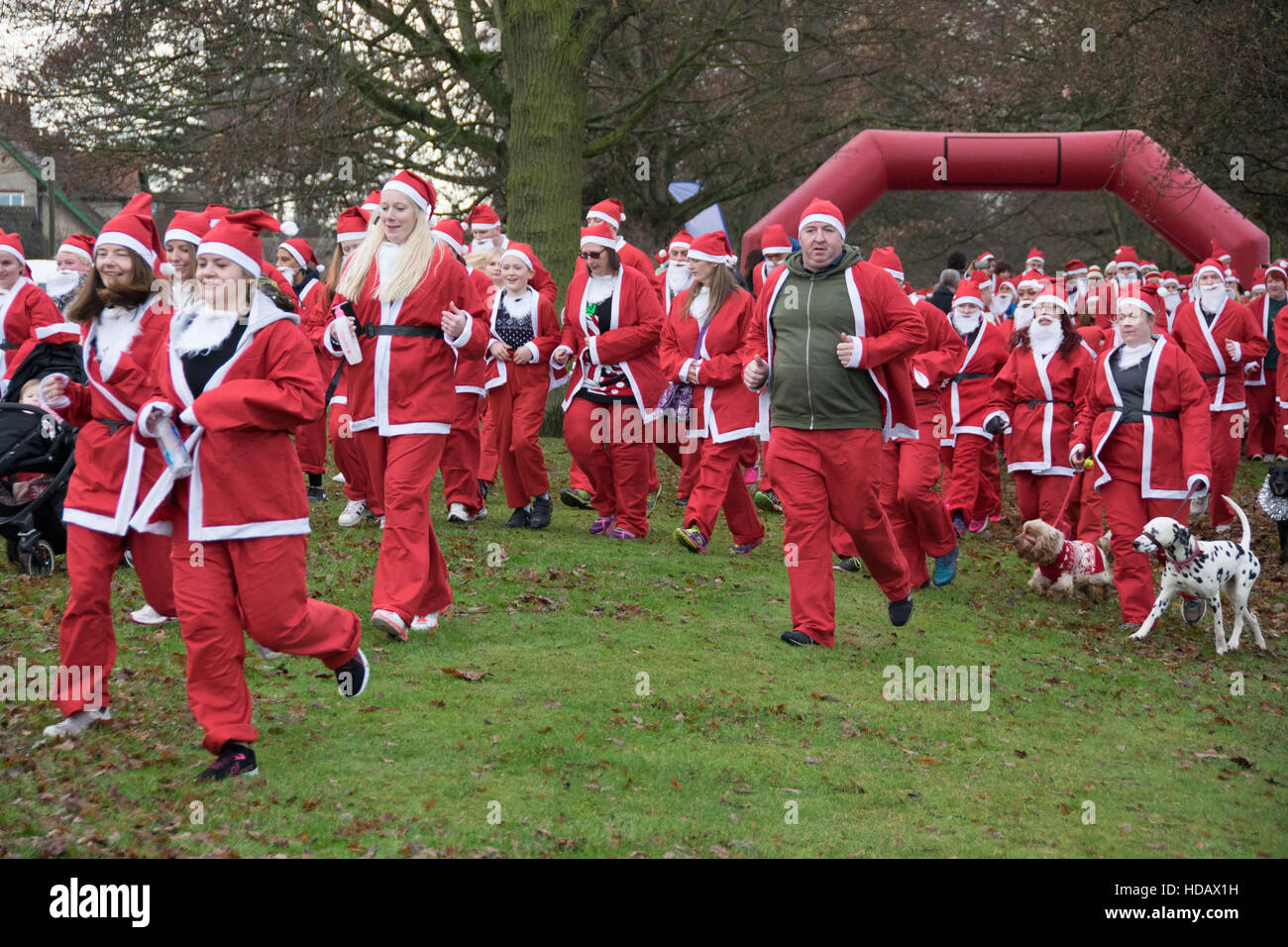 Abington Park, Northampton, Regno Unito. 11 dicembre, 2016. Santa eseguire 11 dicembre 2016 Credit: PATRICK ANTHONISZ/Alamy Live News Foto Stock