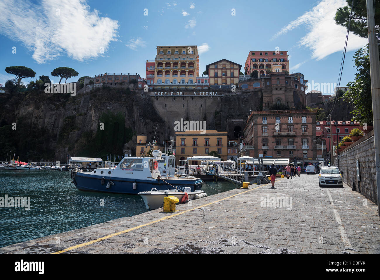 Vista del lungomare di Sorrento al Grand Hotel Excelsior Vittoria, Campania, Italia Meridionale, Europa Foto Stock