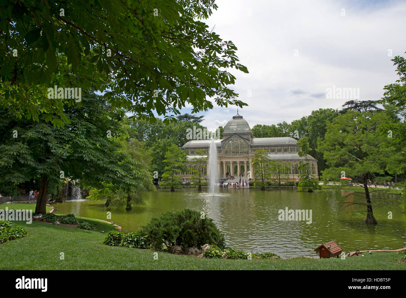 Il palazzo di cristallo del Parco del Buen Retiro a Madrid Foto Stock