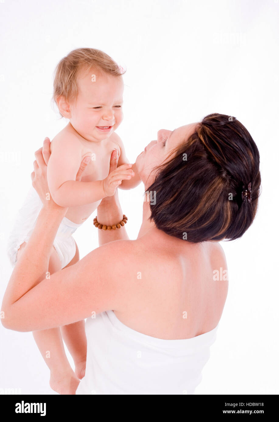 Madre con un bimbo, 1 anno di età Foto Stock