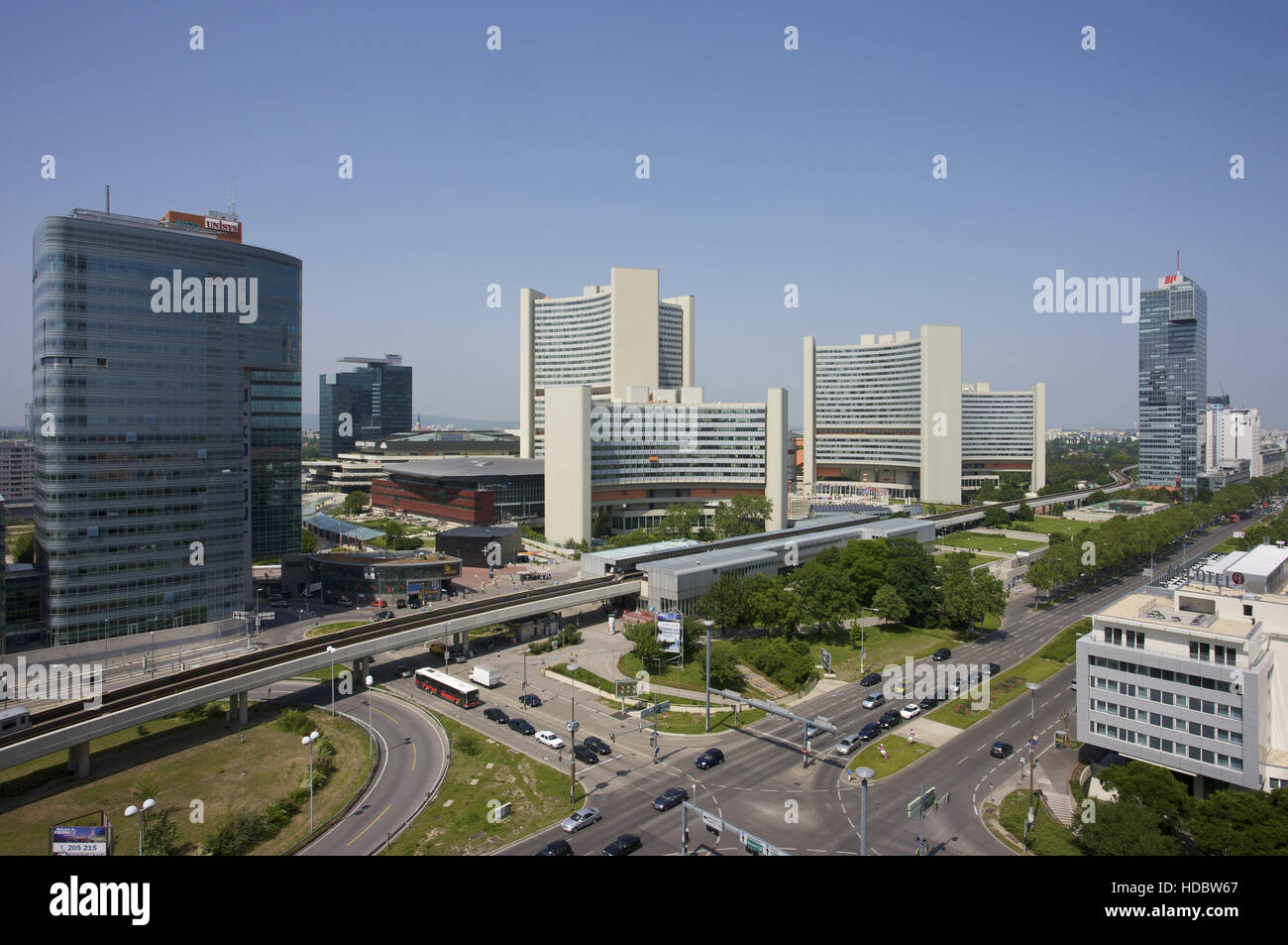 UNO City a Vienna, Austria, Europa Foto Stock