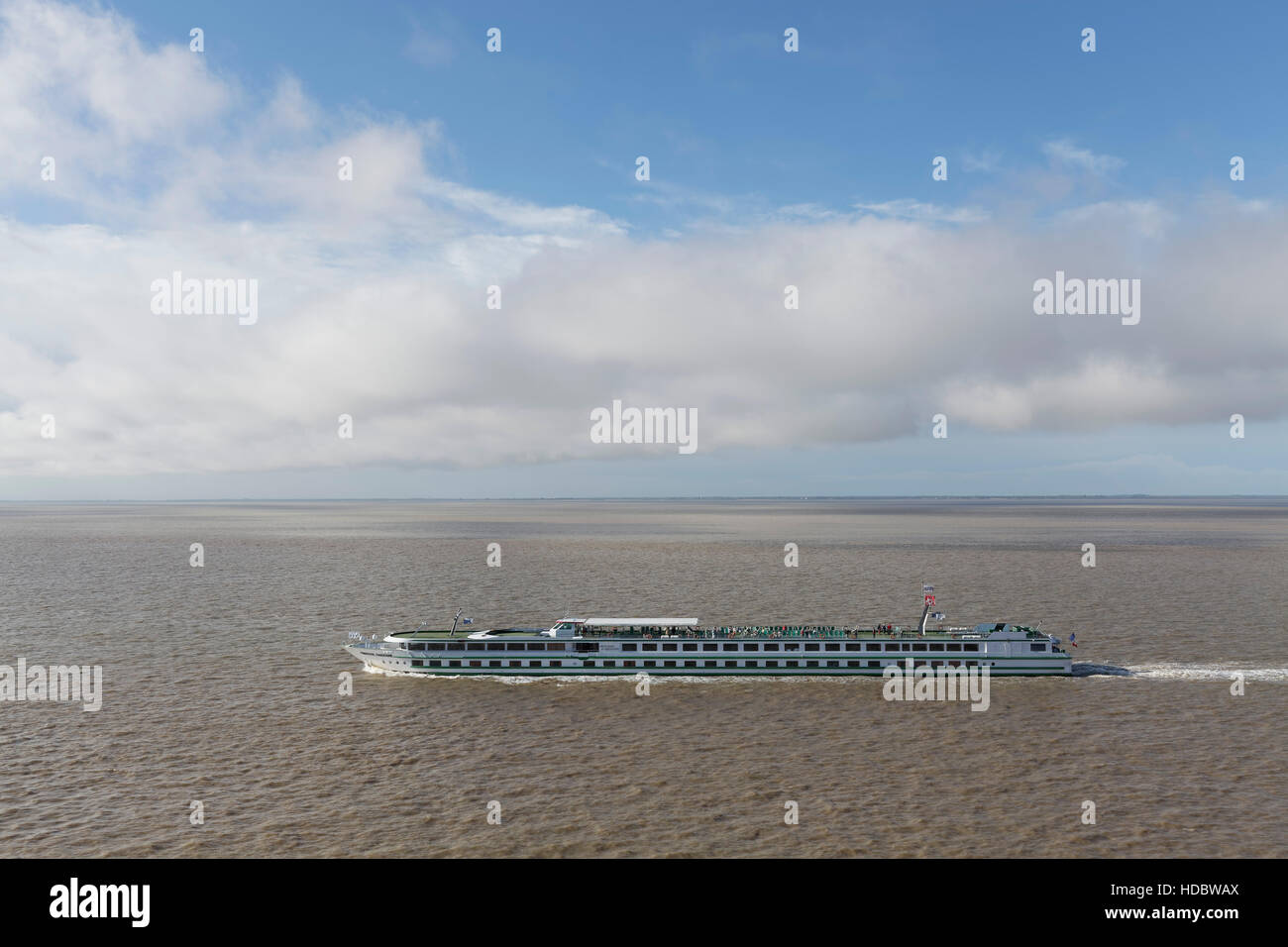 La principessa d'Aquitaine fiume nave da crociera sull'estuario della Gironda, Meschers sur Gironde, Charente-Maritime, Francia Foto Stock