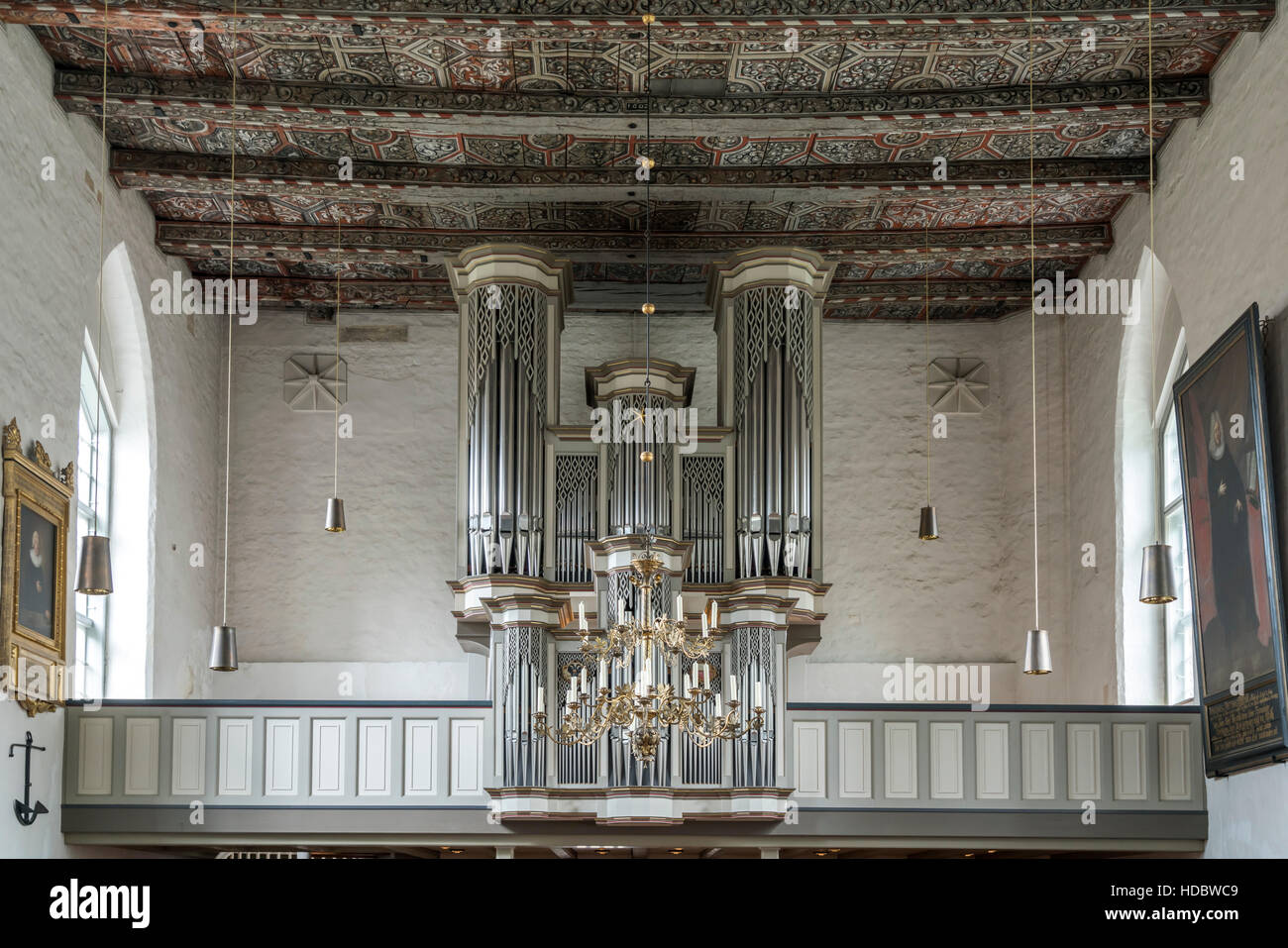 Beckerath organo, Evangelica Luterana Chiesa di San Lorenzo, Travemünde, Lubecca, Schleswig-Holstein, Germania Foto Stock