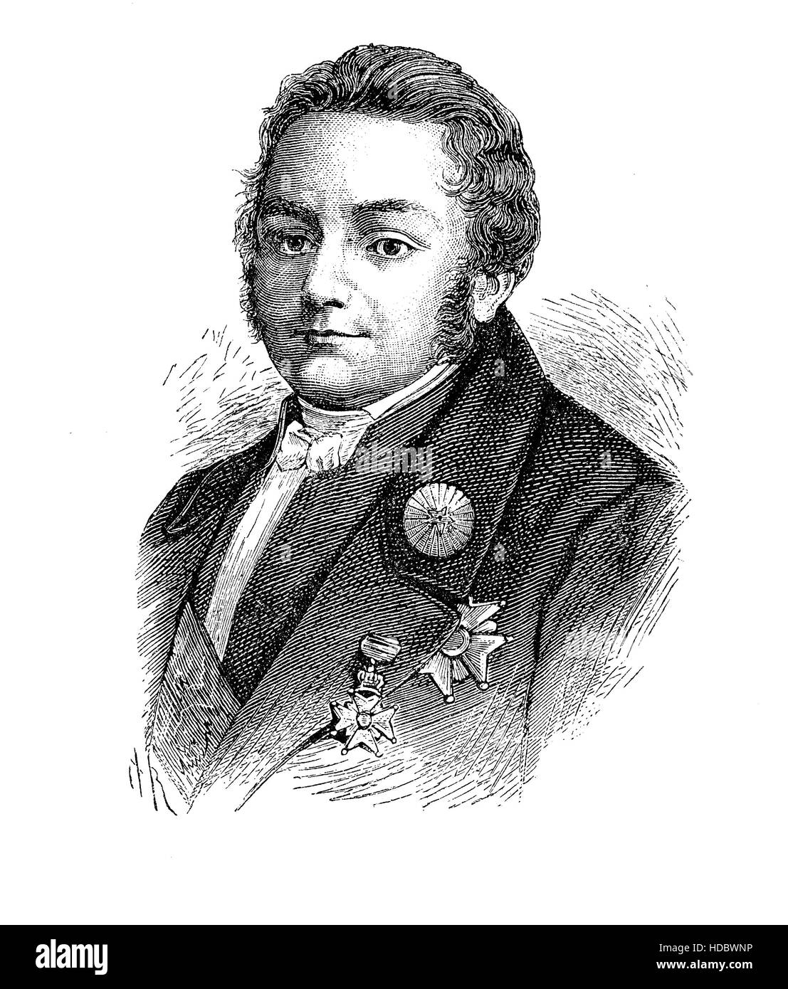 Jacob Berzelius (1779 - 1848) era un medico svedese e chimico considerato il fondatore della chimica moderna, con la determinazione del peso atomico e dalla stechiometria Foto Stock