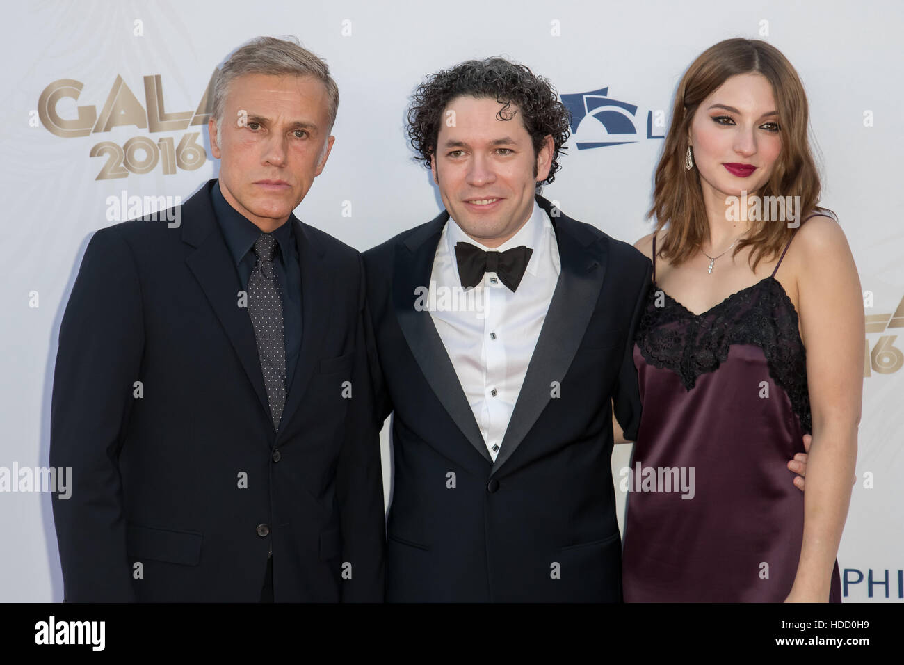 Los Angeles Philharmonic 2016/17 dell'apertura notturna Gala: Gershwin e l'Età del Jazz presso il Walt Disney Concert Hall dotata di: Christoph Waltz, Gustavo Dudamel, Maria Valverde dove: Los Angeles, California, Stati Uniti quando: 27 Set 2016 Foto Stock