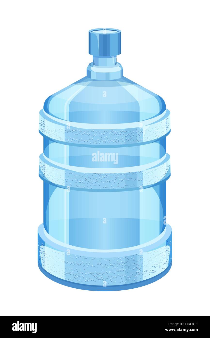 Lo scambiatore di calore di acqua in bottiglia isolato su bianco illustrazione vettoriale. Pulito e fresco Illustrazione Vettoriale