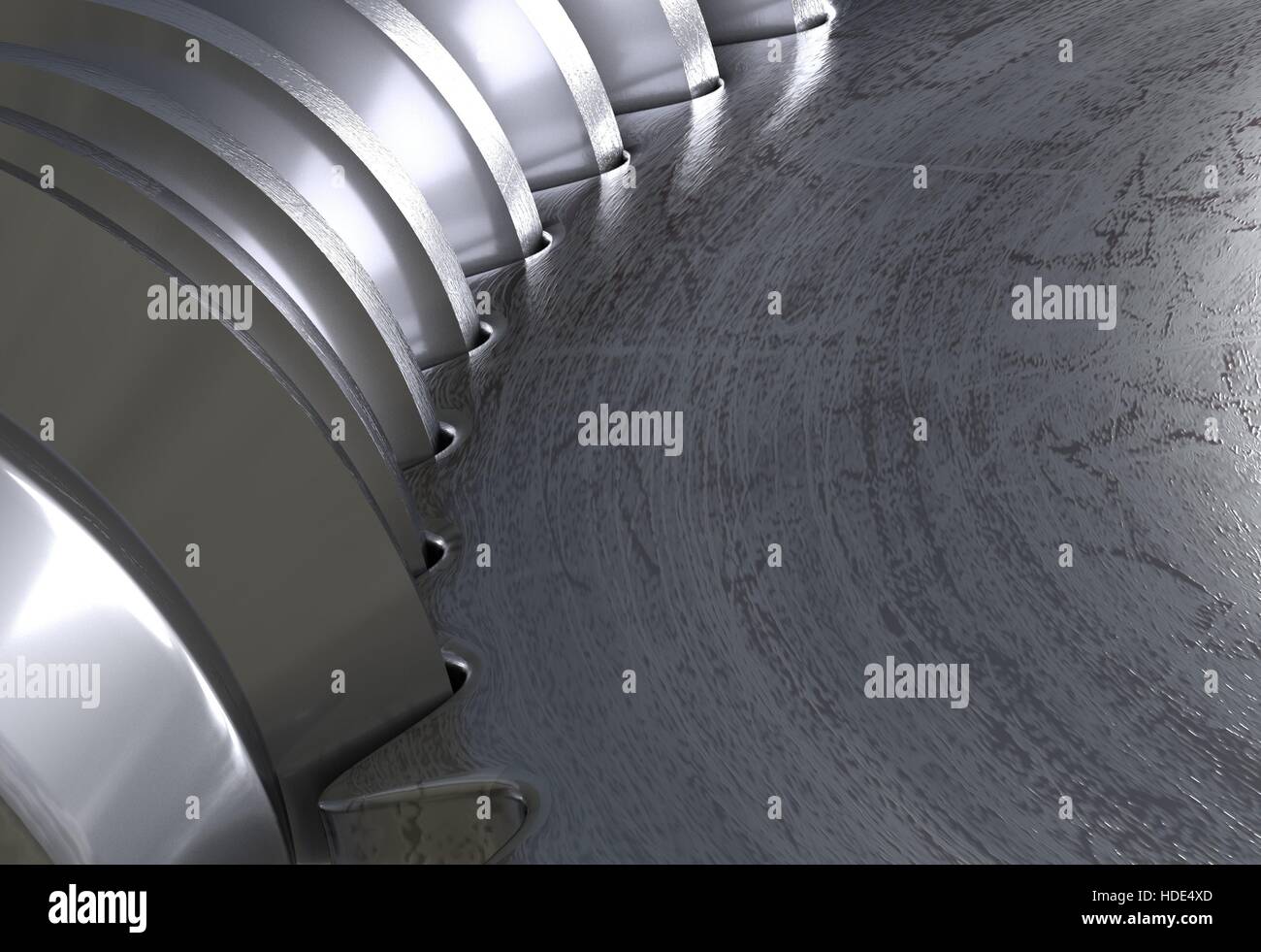 Trasmissione a vite coppia di ingranaggi. 3d illustrazione Foto Stock