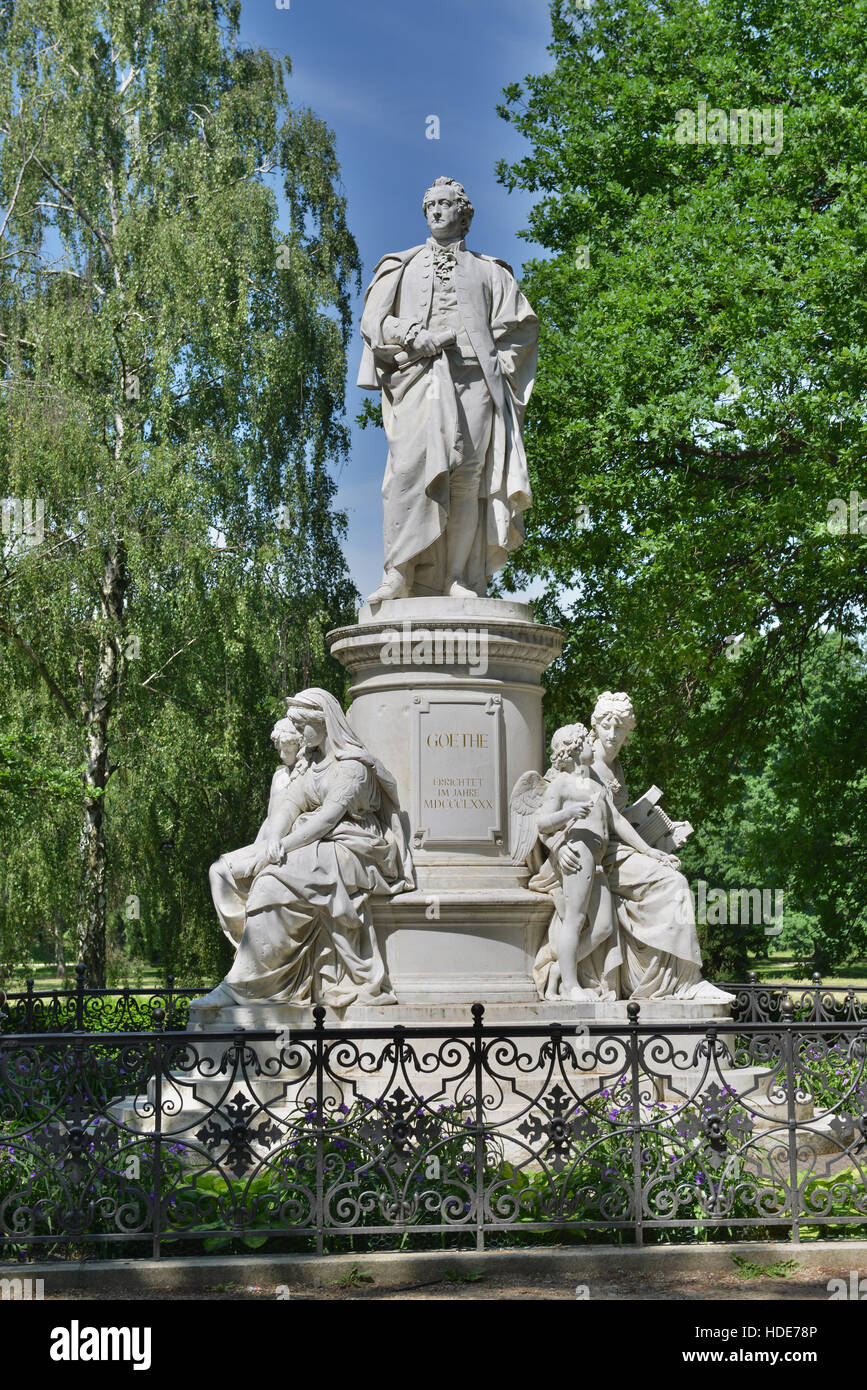 Denkmal Johann Wolfgang von Goethe, il Tiergarten, nel quartiere Mitte di Berlino, Deutschland Foto Stock