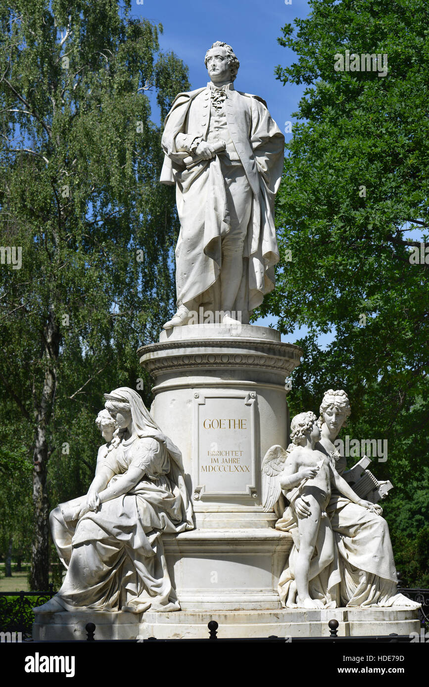 Denkmal Johann Wolfgang von Goethe, il Tiergarten, nel quartiere Mitte di Berlino, Deutschland Foto Stock