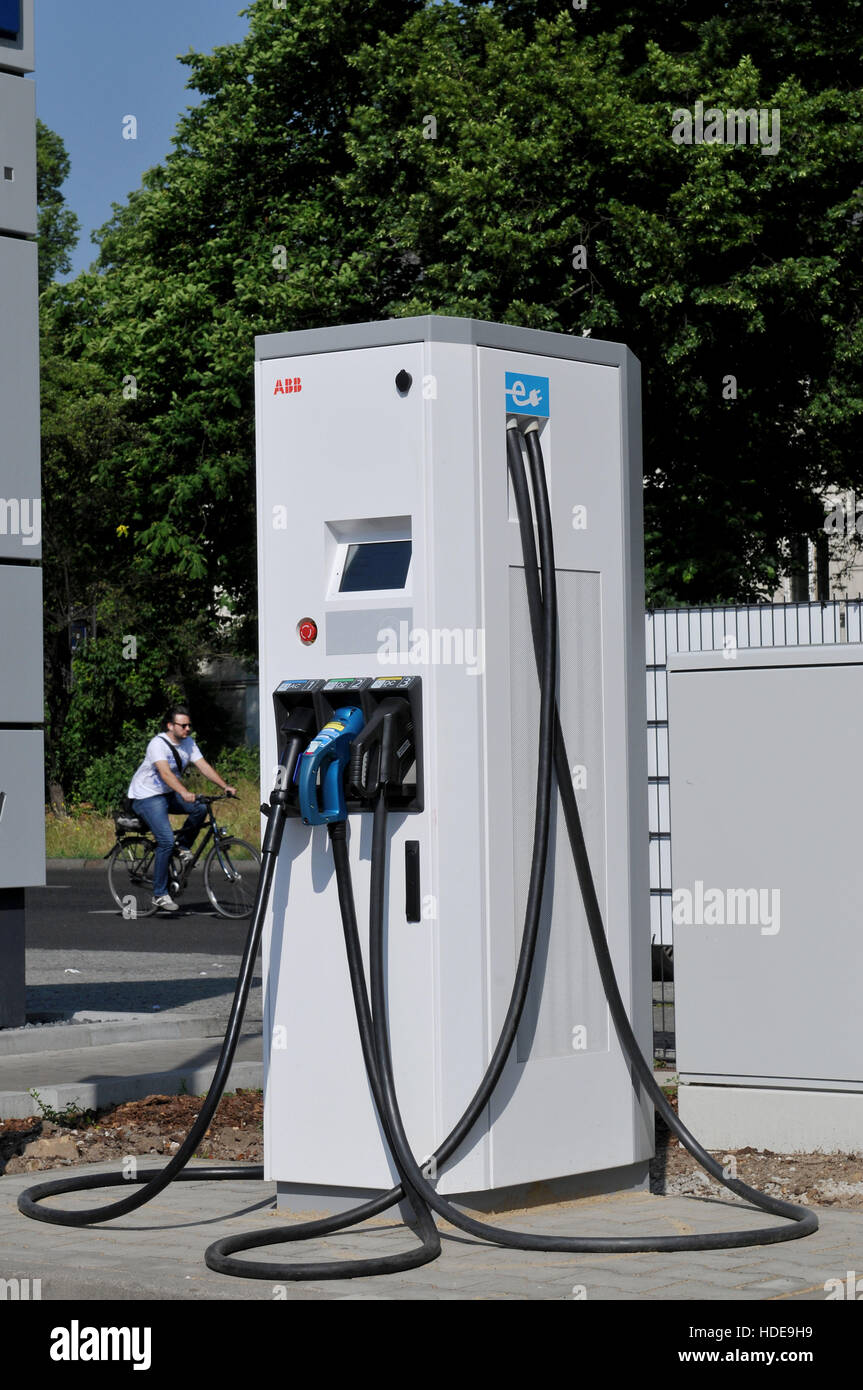 Stromtankstelle, Hauptstrasse, Schoeneberg, Berlino, Deutschland Foto Stock