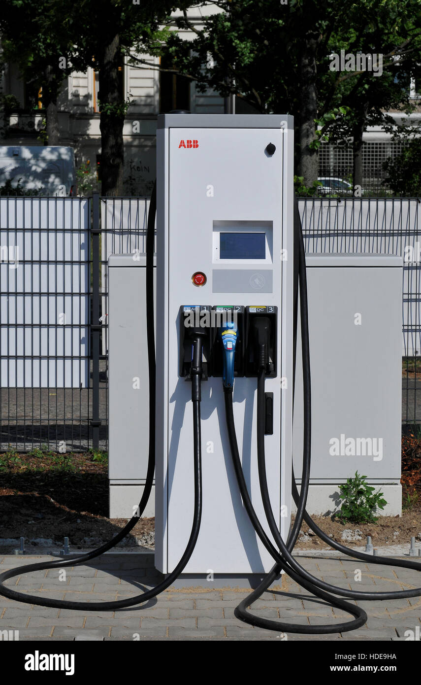 Stromtankstelle, Hauptstrasse, Schoeneberg, Berlino, Deutschland Foto Stock