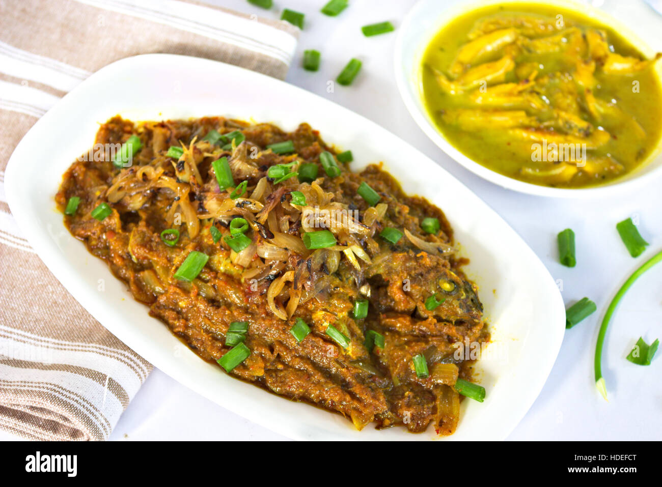 Bengali Pesce al Curry Foto Stock