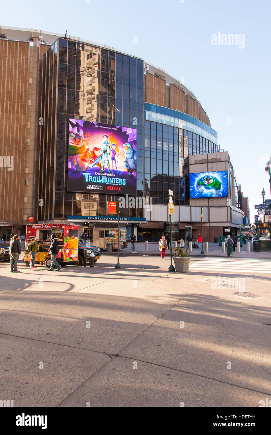 Il Madison Square Garden, MSG, Ottava Avenue, Manhattan, New York City, Stati Uniti d'America. Foto Stock