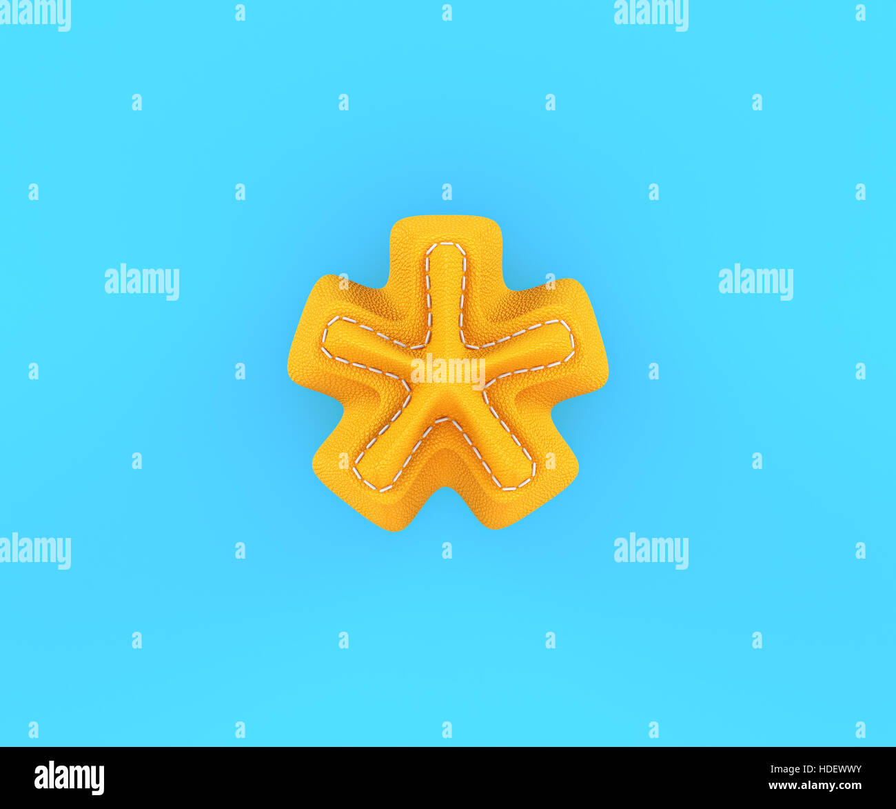 Numero di cifra alfabeto giallo cuoio la texture della pelle somma di moltiplicazione cantare mark lettera . 3D rendering immagine Foto Stock