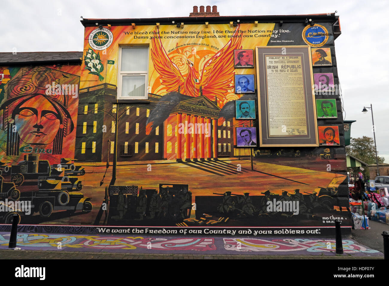 Belfast cade Rd murale repubblicano 1798 Eire, Regno irlandesi ribellione Foto Stock