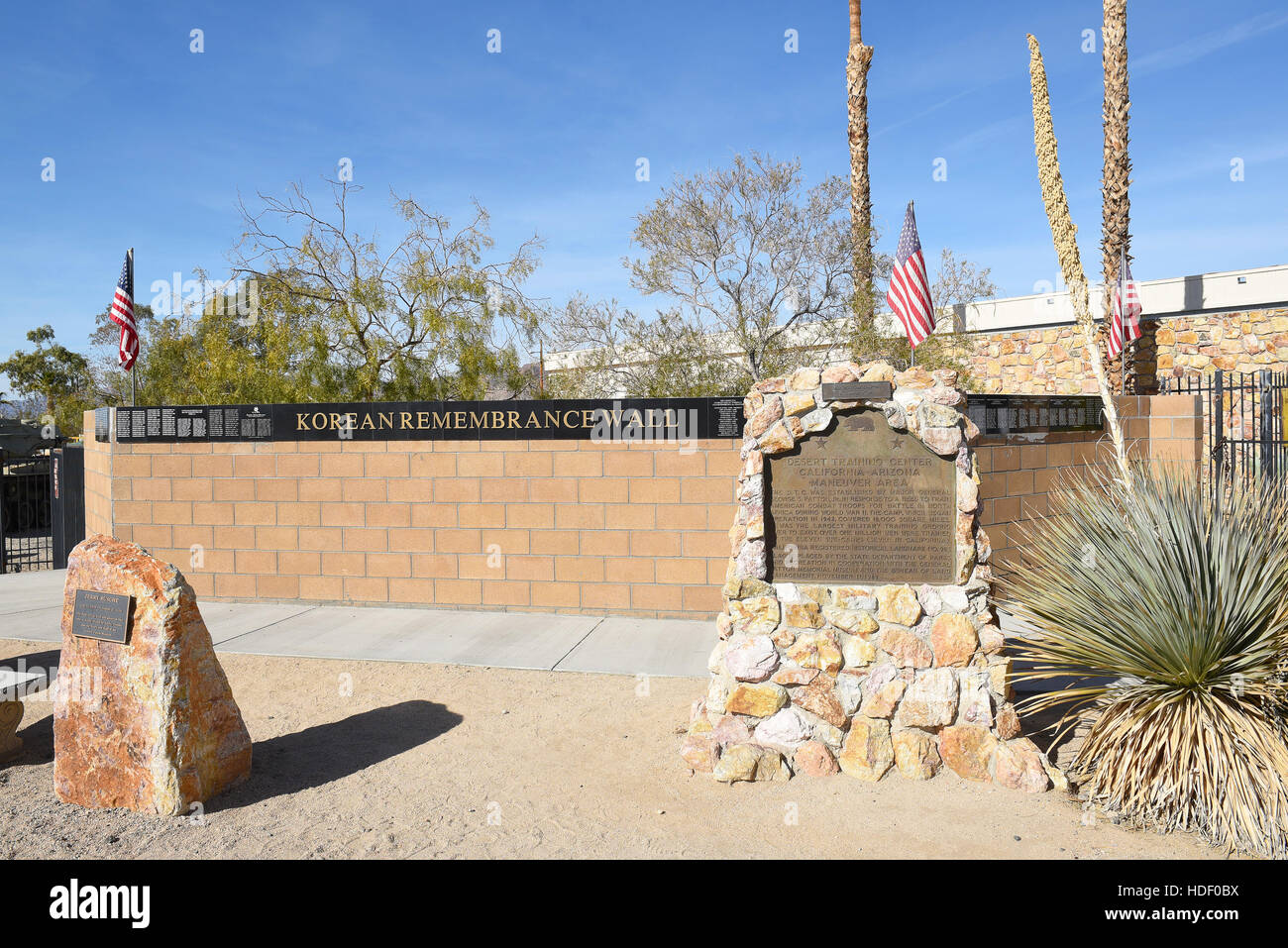 CHIRIACO SUMMIT, CA - Dicembre 10, 2016: Coreano parete ricordo al Generale Patton Memorial Museum. Foto Stock