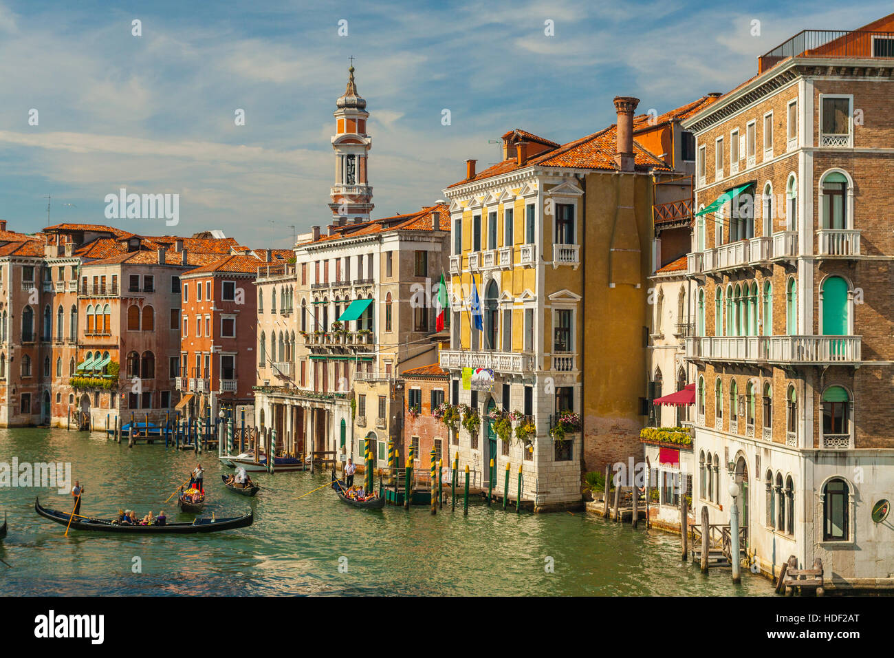 Vista del Canal Grande di Venezia, Italia Foto Stock