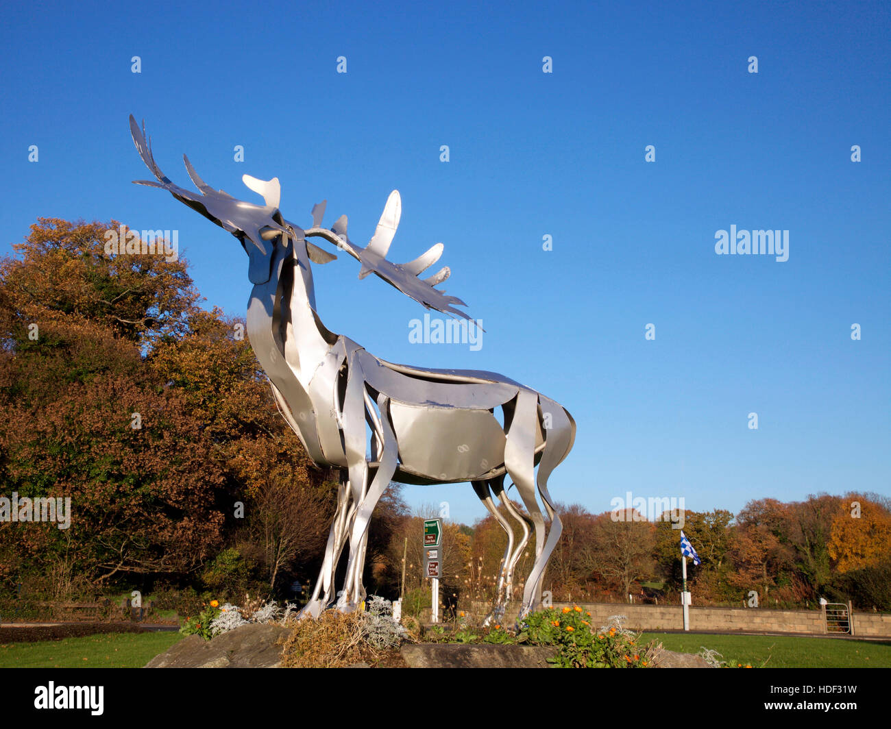 Grande Irish Elk scultura, Warrenpoint rotonda, Co. Verso il basso Foto Stock
