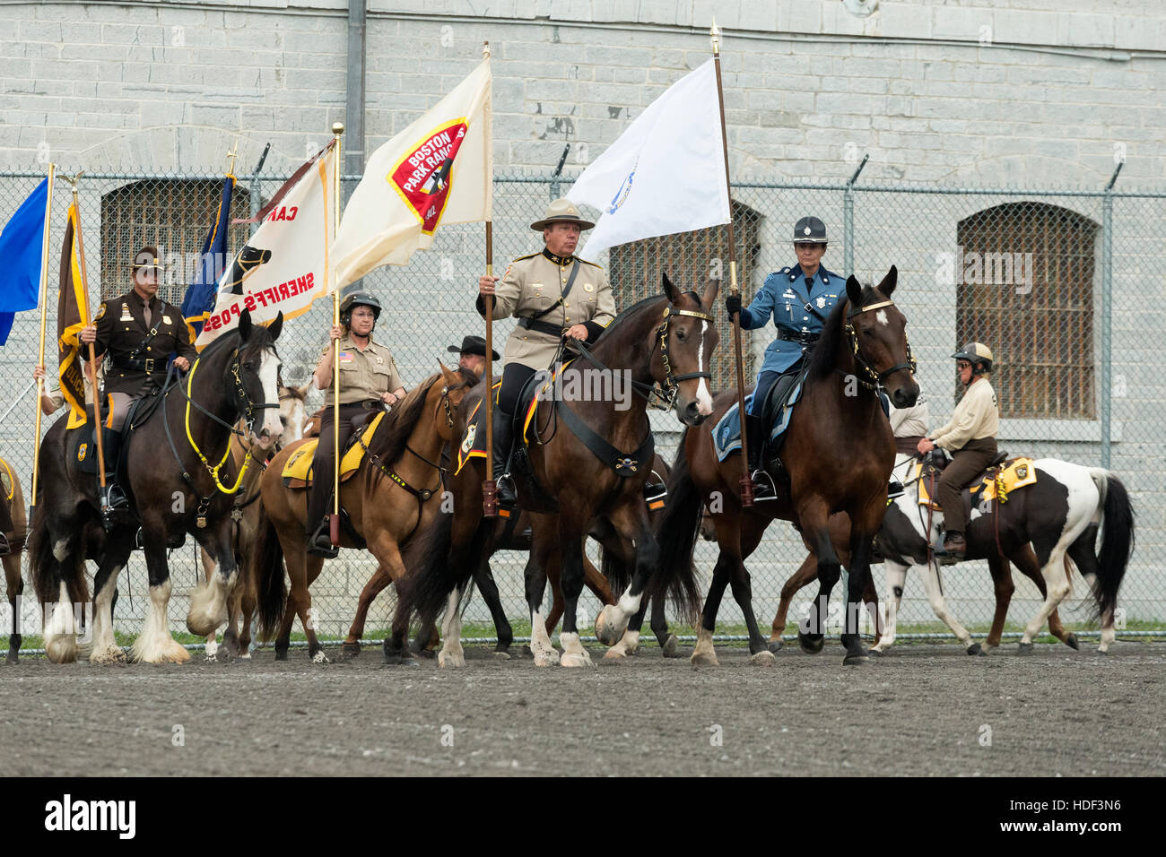 Montato a cavallo di polizia Kingston Ontario Canada Foto Stock