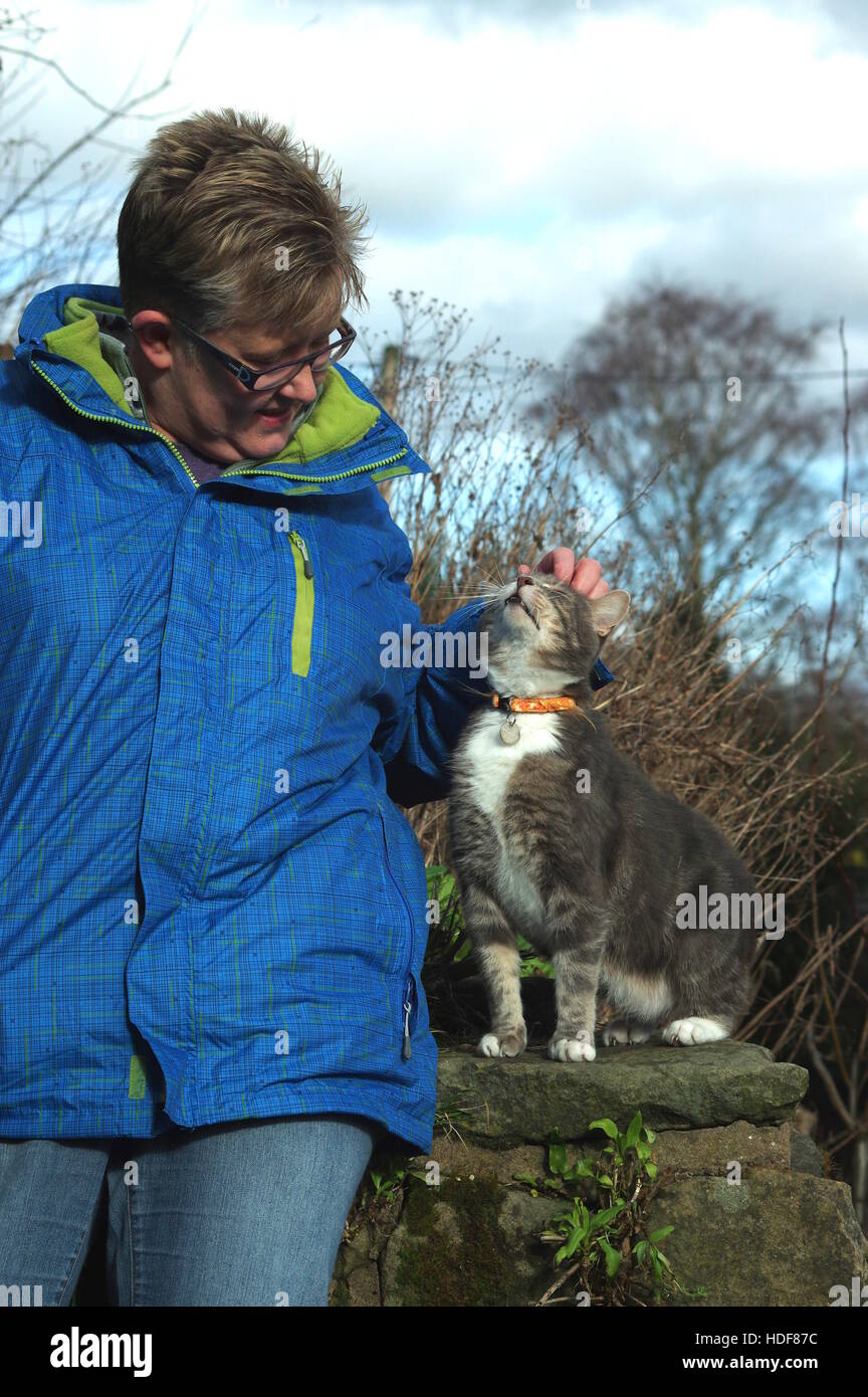 Gattara pazza Foto Stock