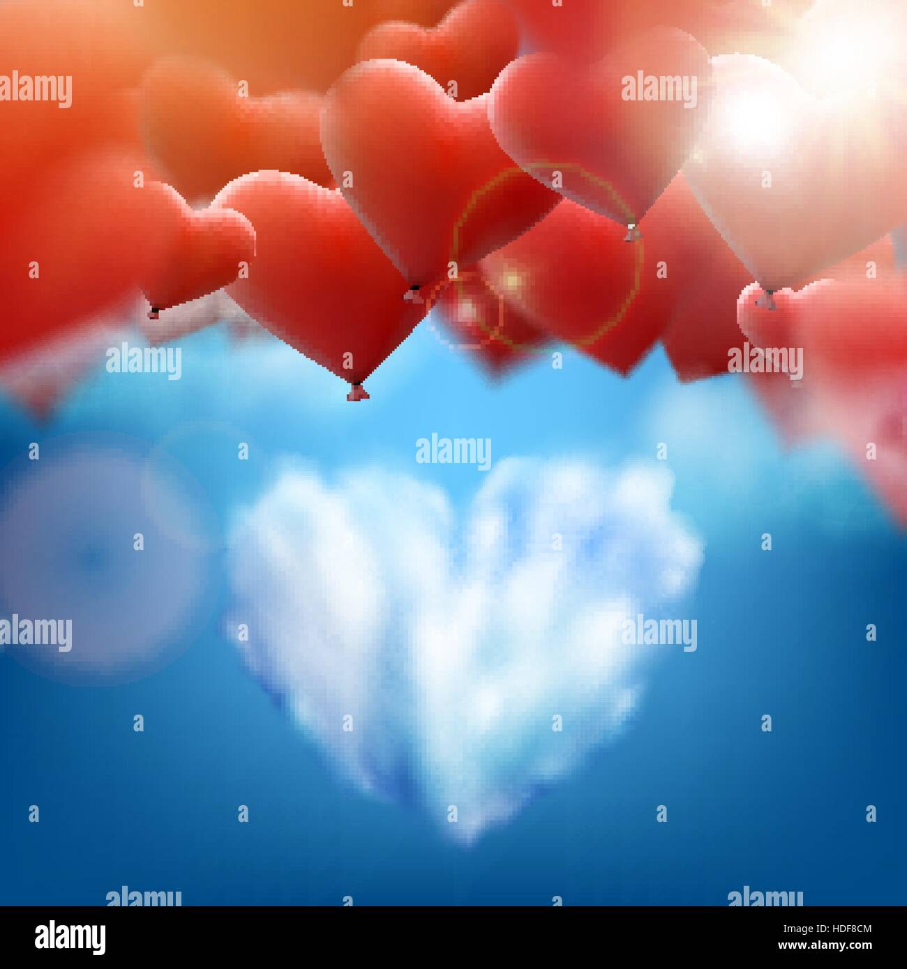 Valentino a forma di cuore baloons. EPS 10 Illustrazione Vettoriale