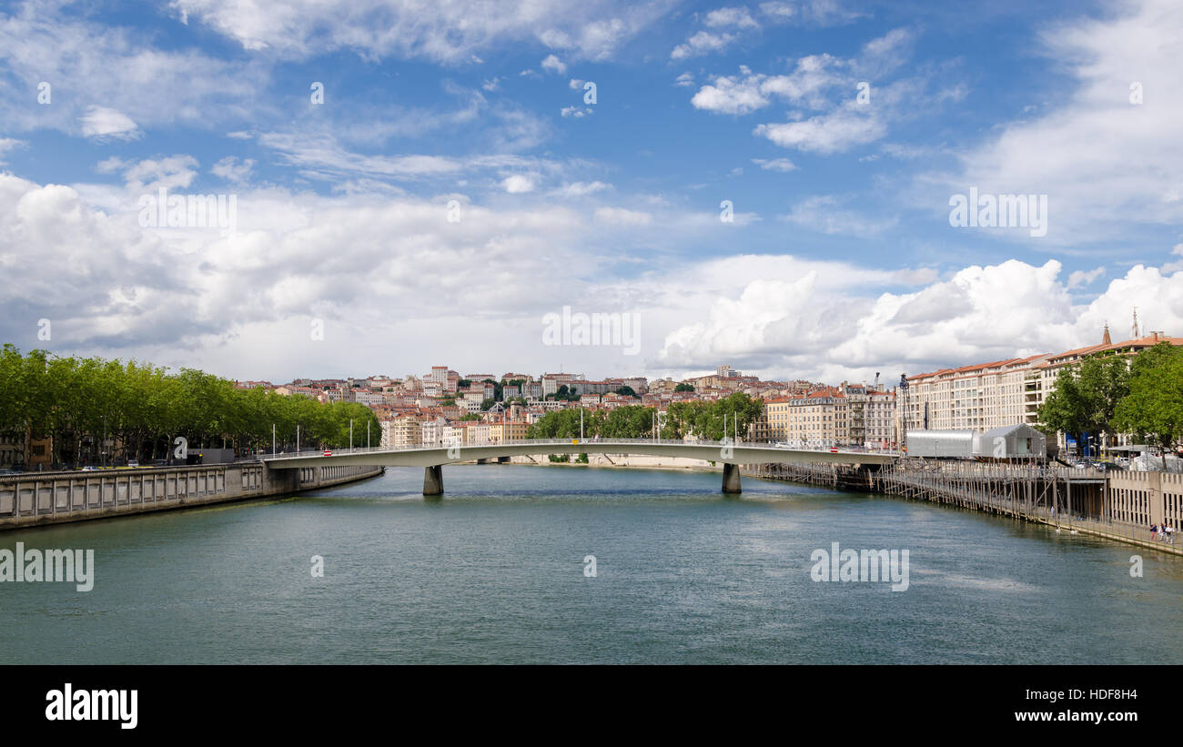 Lione (Francia) fiume Saone e Pont Alphonse Juin Foto Stock