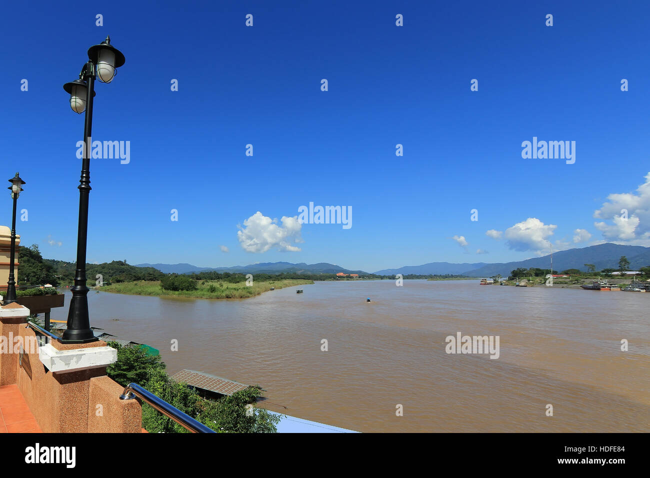 Triangolo d'oro di una zona di tre paesi del sud-est asiatico Myanmar e Laos e Thailandia. Foto Stock