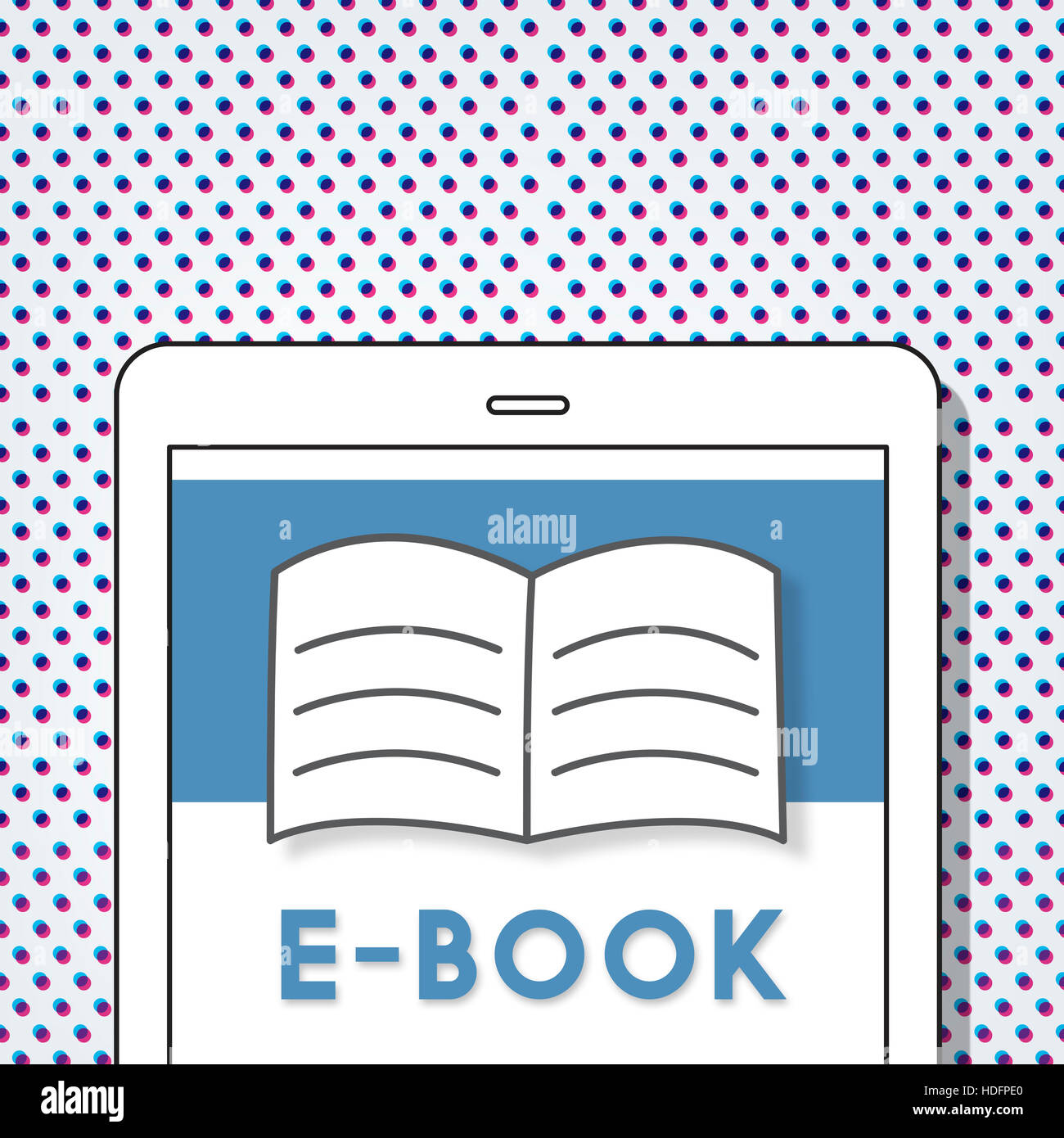 Aprire le pagine libro E-Book Online Learning Graphic Concept Foto Stock