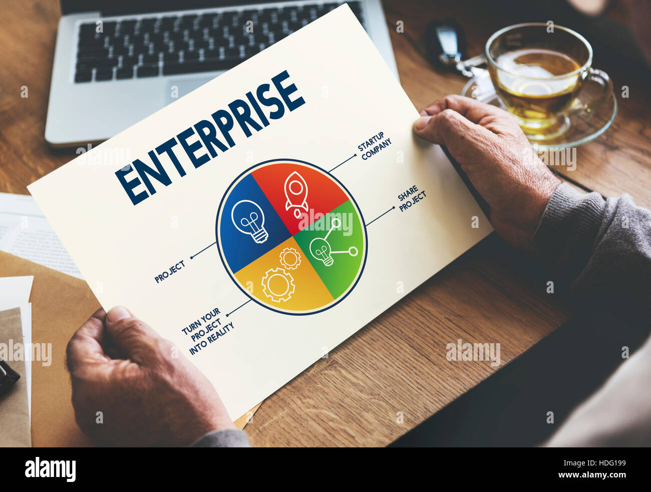 Enterprise Business Progetto di promozione del concetto di attività Foto Stock