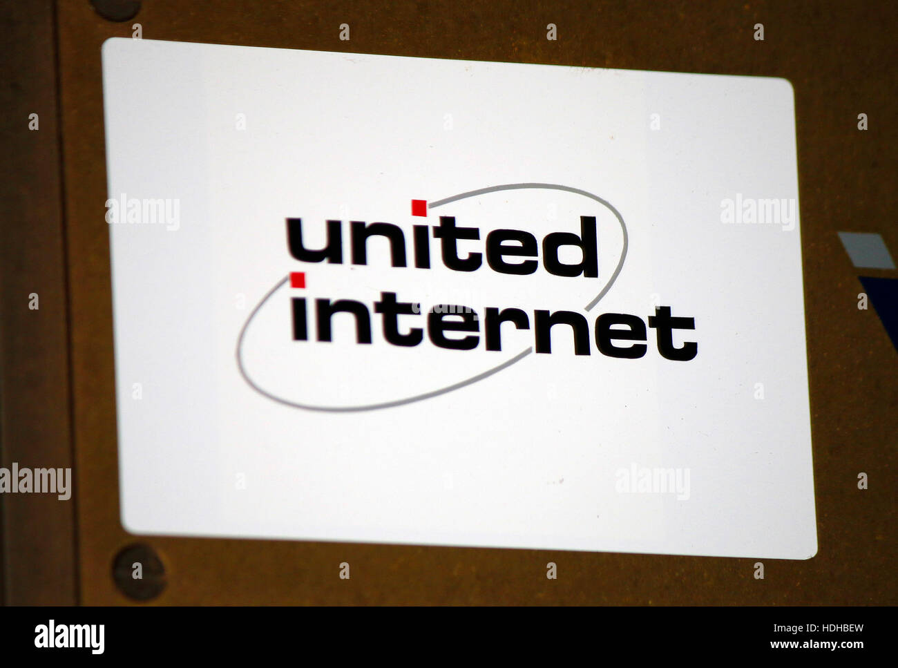 Das Logo der Marke 'United Internet', Berlino. Foto Stock
