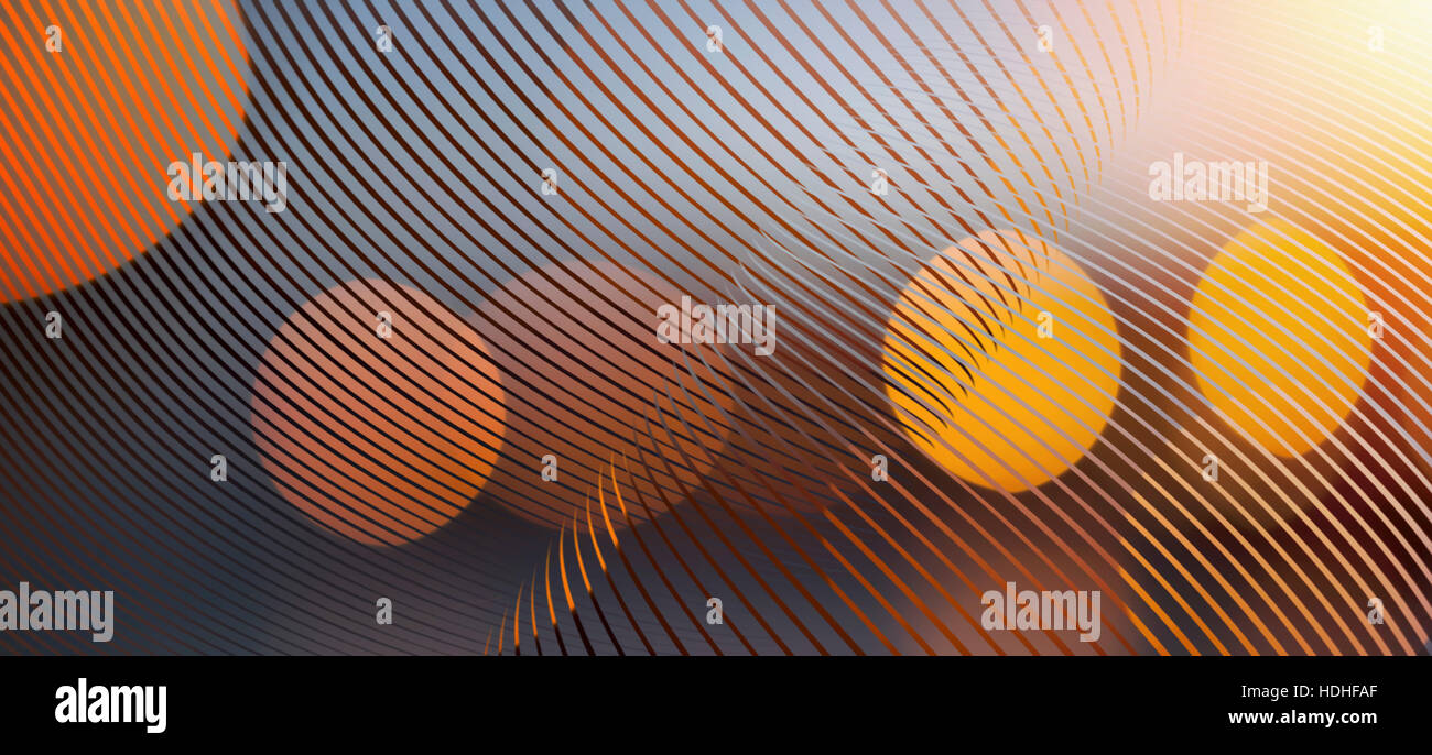 Abstract linee curve con luci maculato su sfondo colorato Foto Stock