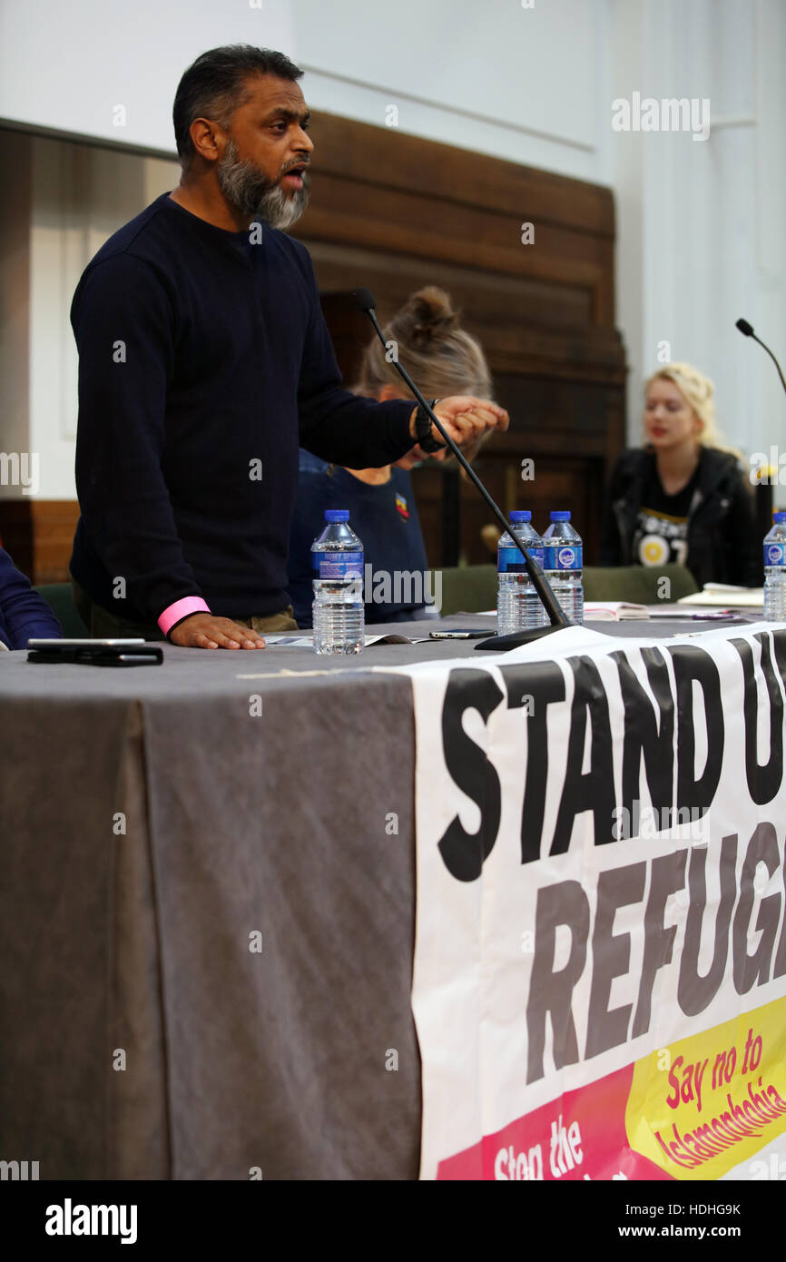 Stand Up al razzismo conferenza nazionale intitolata "Affrontare un aumento del razzismo - Timbro fuori l'islamofobia e l'antisemitismo' e tenuti presso gli amici Meeting House offre: Moazzam Begg dove: Londra, Regno Unito quando: 08 Ott 2016 Foto Stock