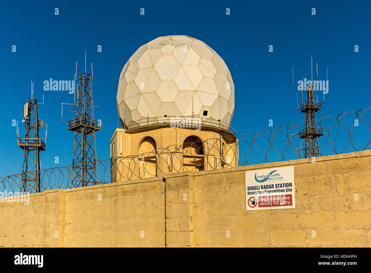 Dingli stazione radar per il tracciamento di navigazione, Malta Foto Stock