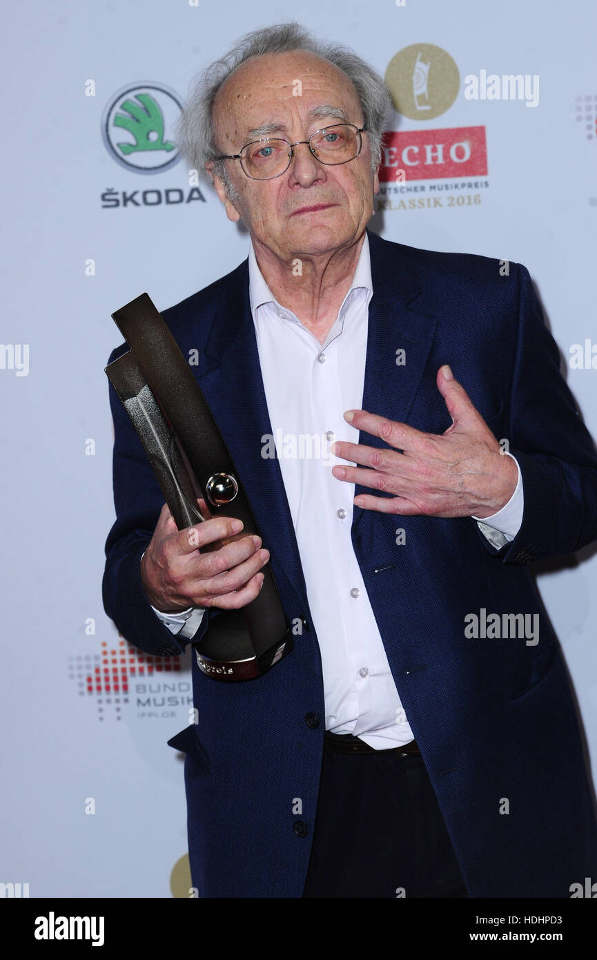 Echo Klassik - Deutscher Musikpreis alla Konzerthaus Gendarmenmarkt. Dotato di: Alfred Brendel Dove: Berlino, Germania Quando: 09 Ott 2016 Foto Stock