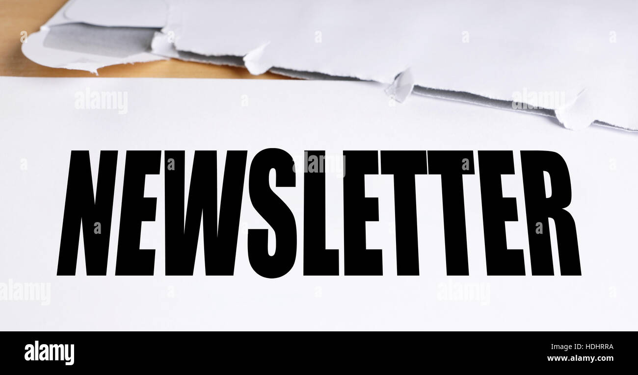 Vecchia newsletter con busta Foto Stock