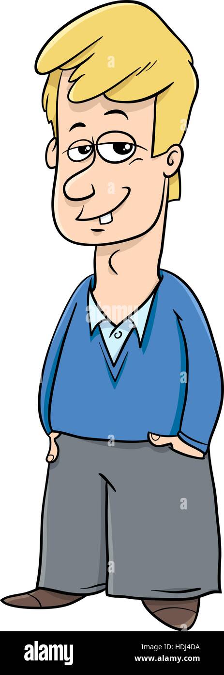Illustrazione del fumetto di divertenti giovane personaggio Illustrazione Vettoriale