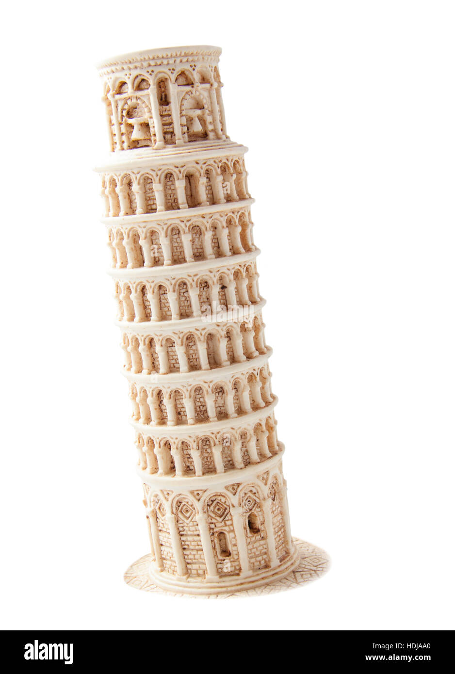 Torre di Pisa isolato su uno sfondo bianco Foto Stock