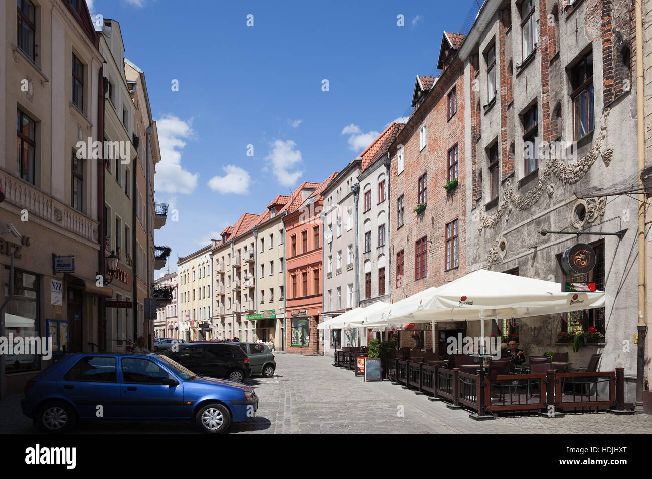 Szczytna Street nella città vecchia di Torun in Polonia Foto Stock