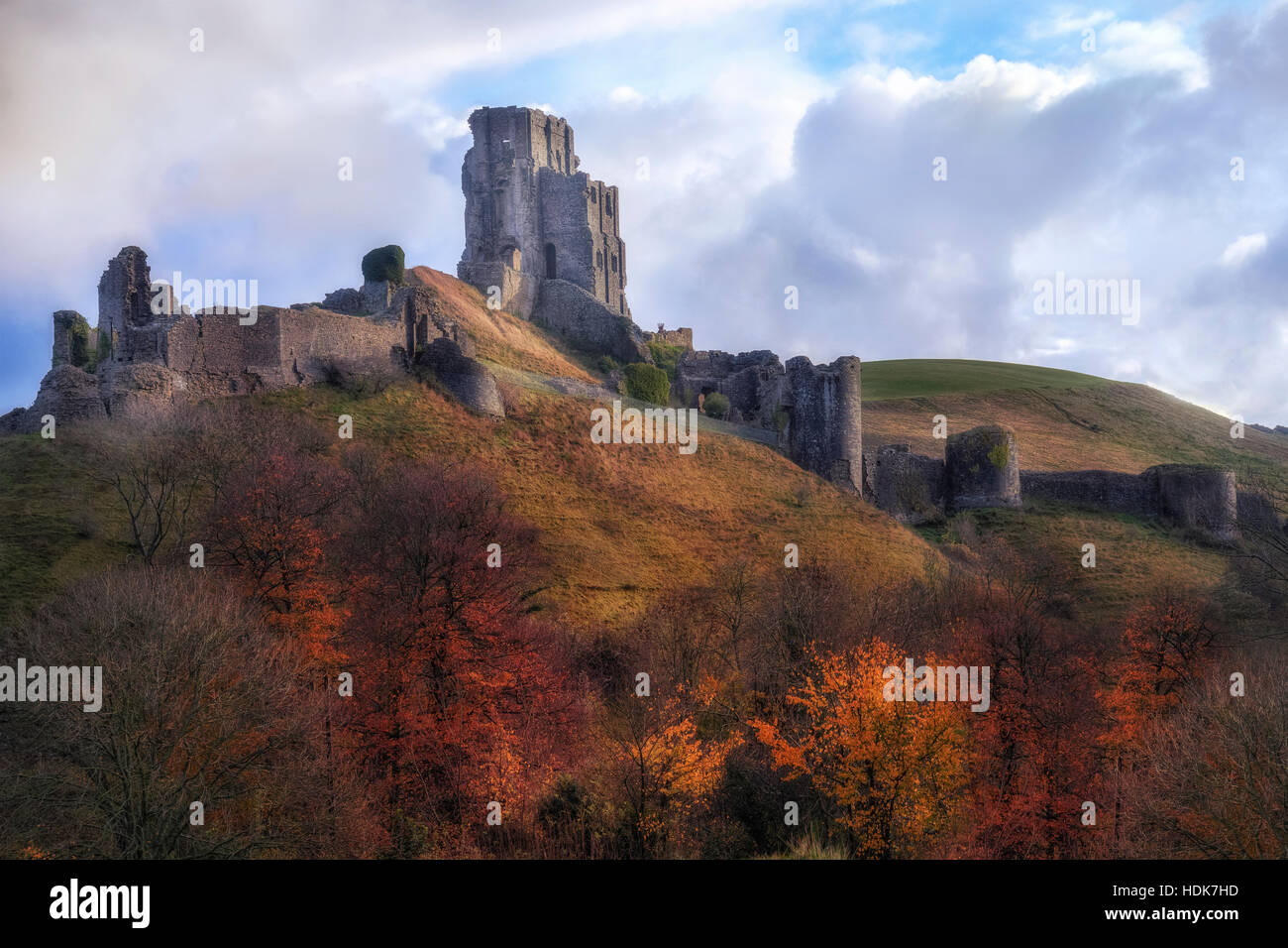 Corfe Castle, Dorset, England, Regno Unito Foto Stock