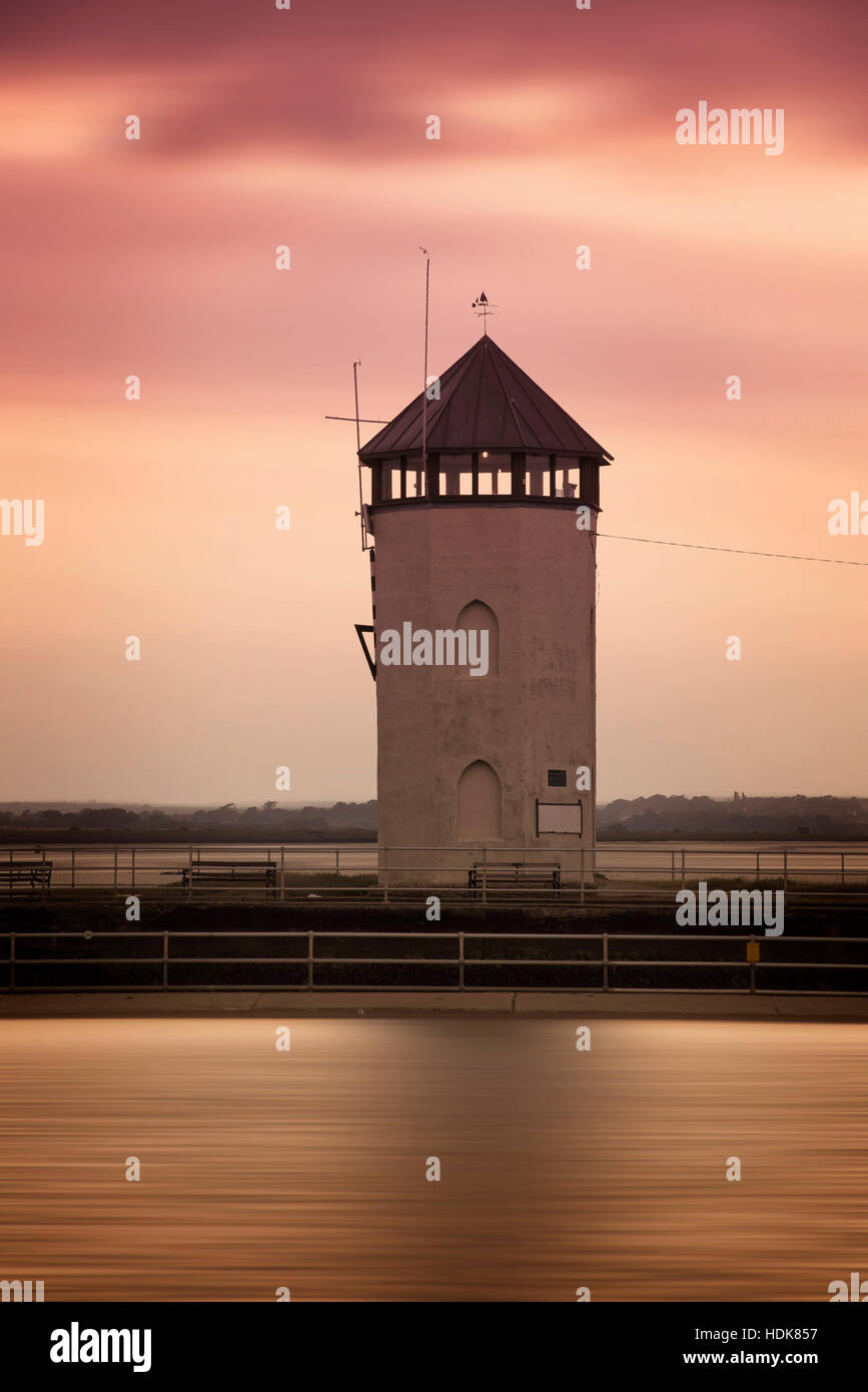 Bateman's Tower, Brightlingsea al tramonto Foto Stock