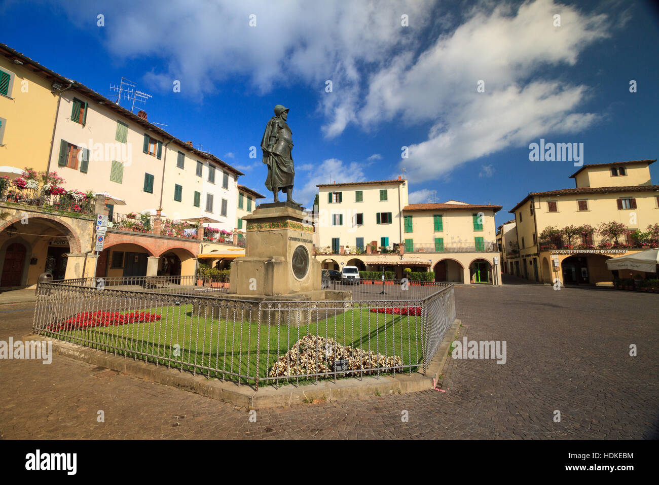 Monumento a Giovanni da Verrazzano, Greve in Chianti Toscana Foto Stock