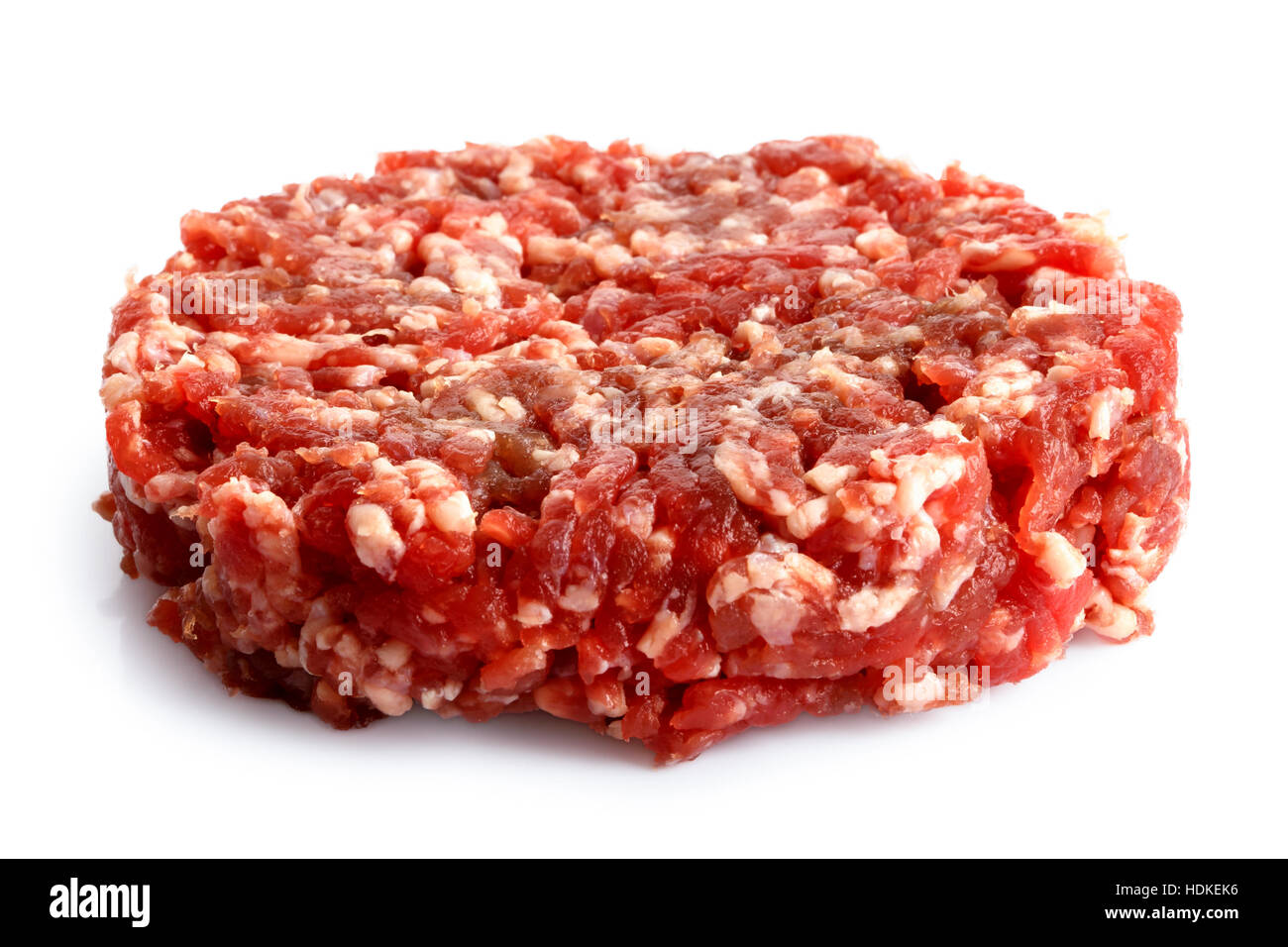 Le singole materie hamburger patty isolato su bianco. Foto Stock