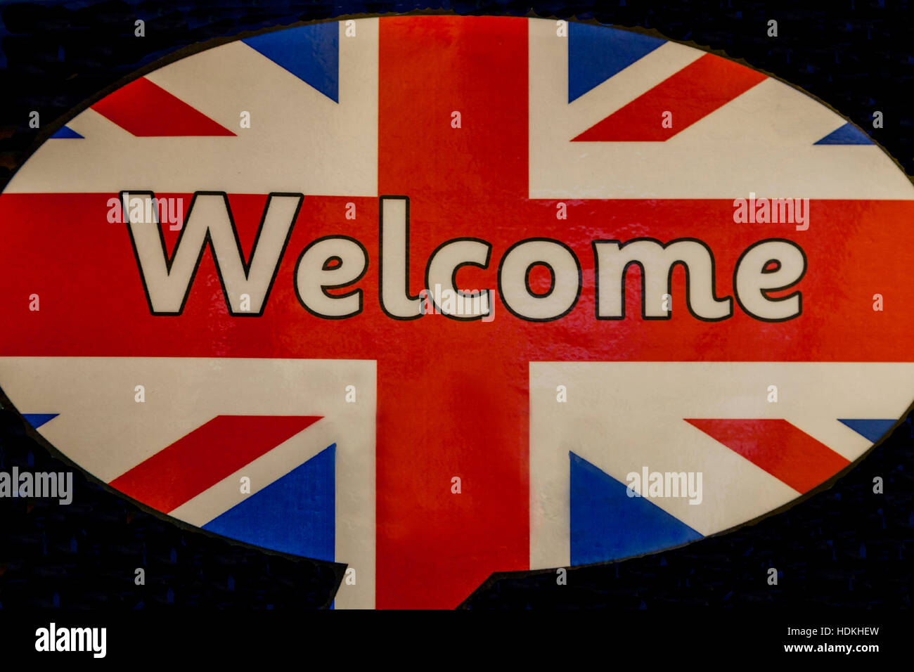 Benvenuti nel segno del Regno Unito. Foto Stock