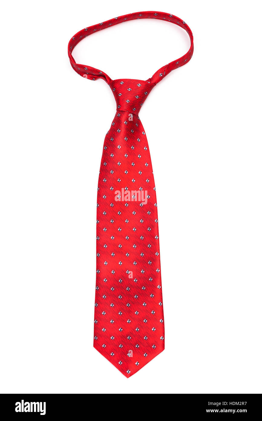 Moderna cravatta rossa su uno sfondo bianco Foto Stock