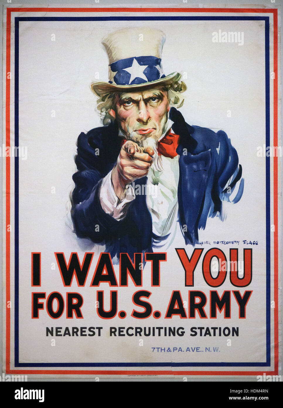 James Montgomery Flagg (1877-1960), ti voglio PER GLI STATI UNITI Esercito, 1917. Ich sarà dich fur die US-Armee. Prima Guerra Mondiale US Army assunzione Poster. Foto Stock